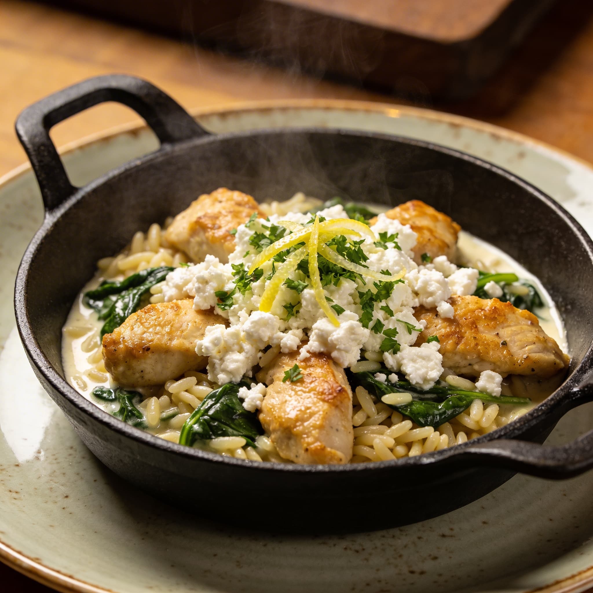 One-Pan Creamy Lemon Chicken Orzo