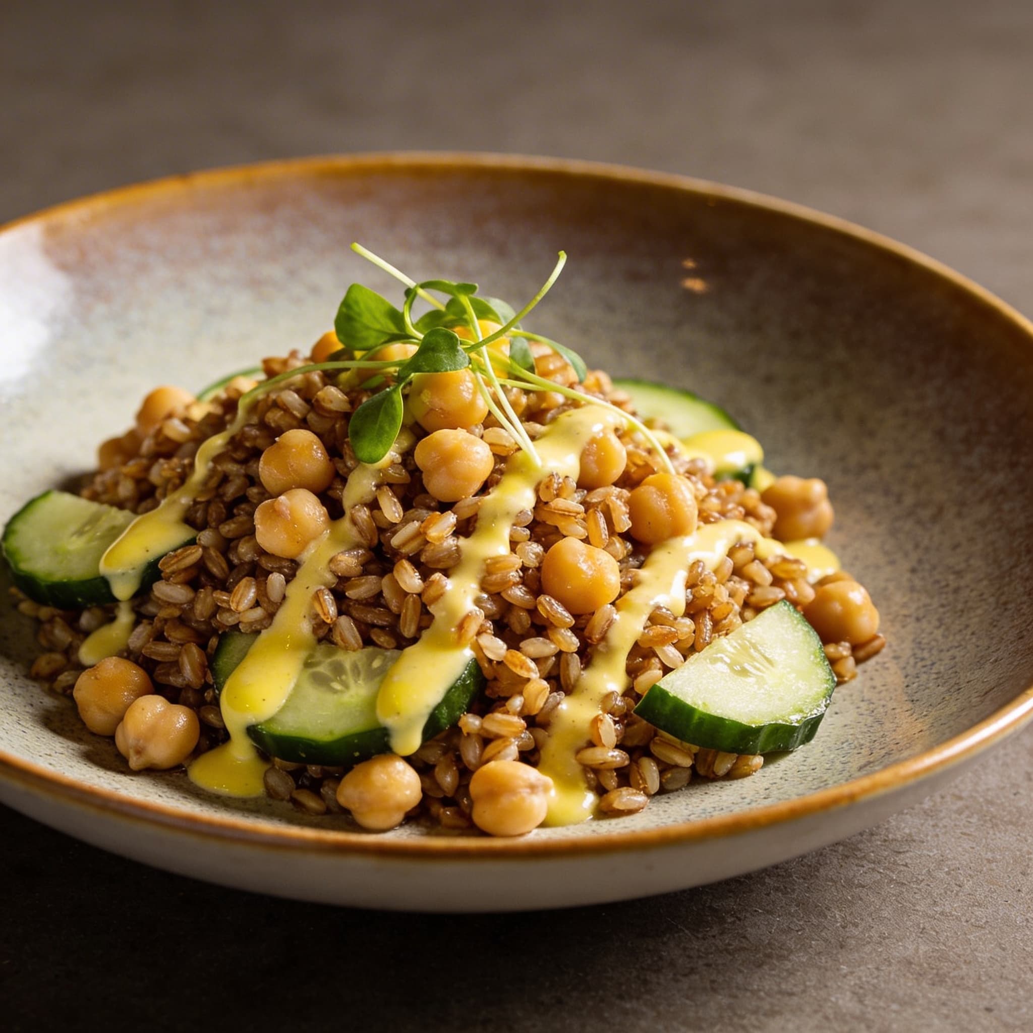 Zesty Farro & Chickpea Sunshine Bowl