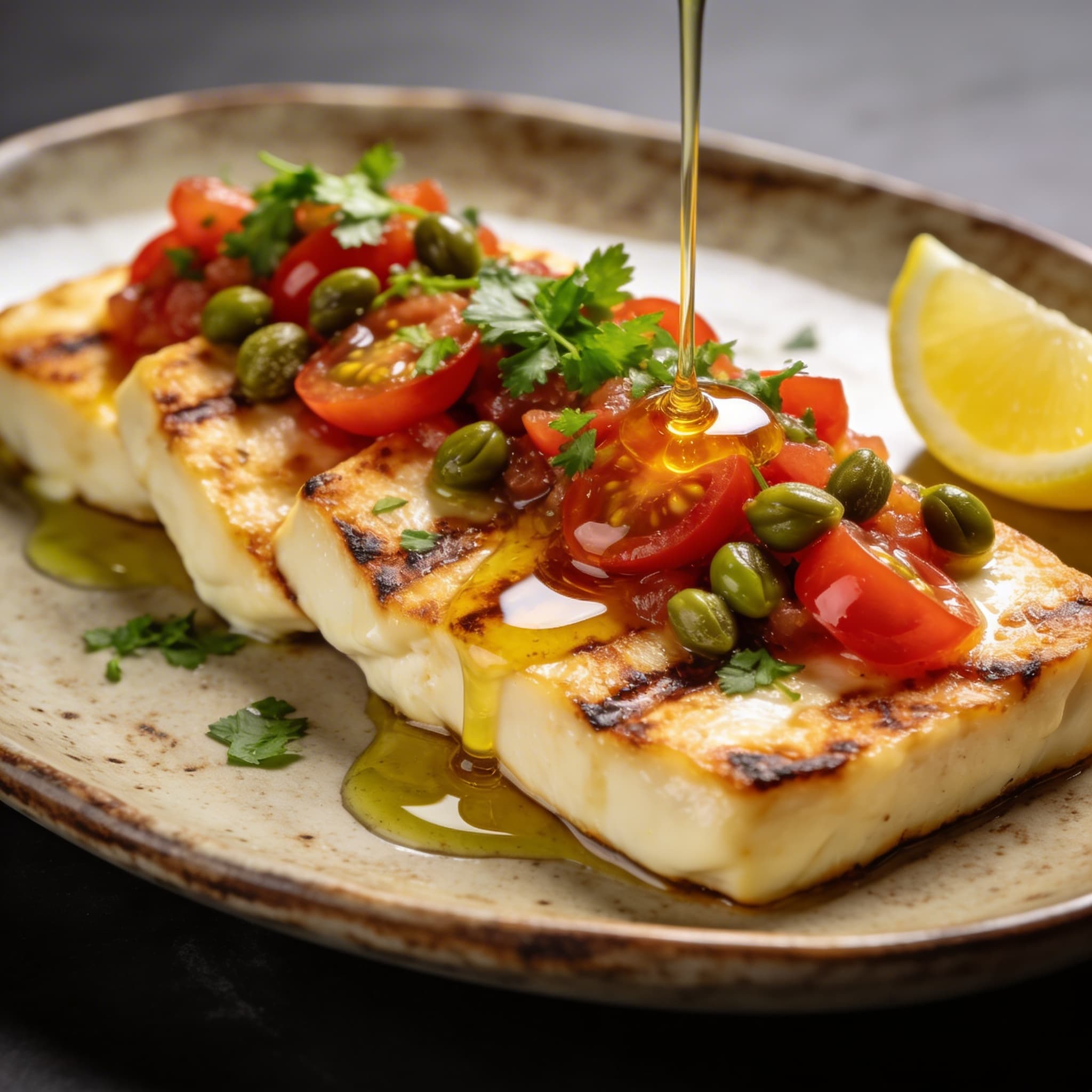 Golden Pan-Seared Halloumi with Zesty Tomato Relish