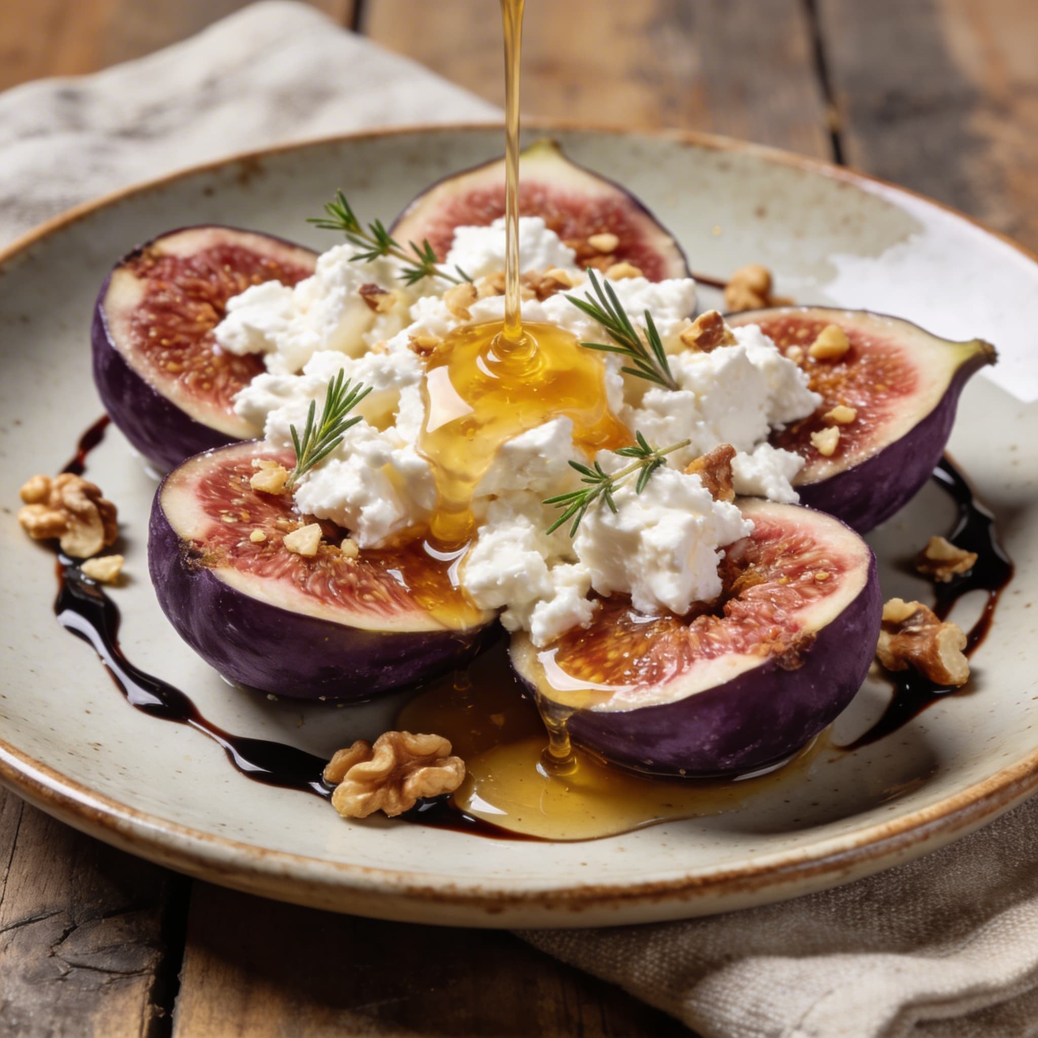 Honey-Drizzled Figs with Feta & Rosemary