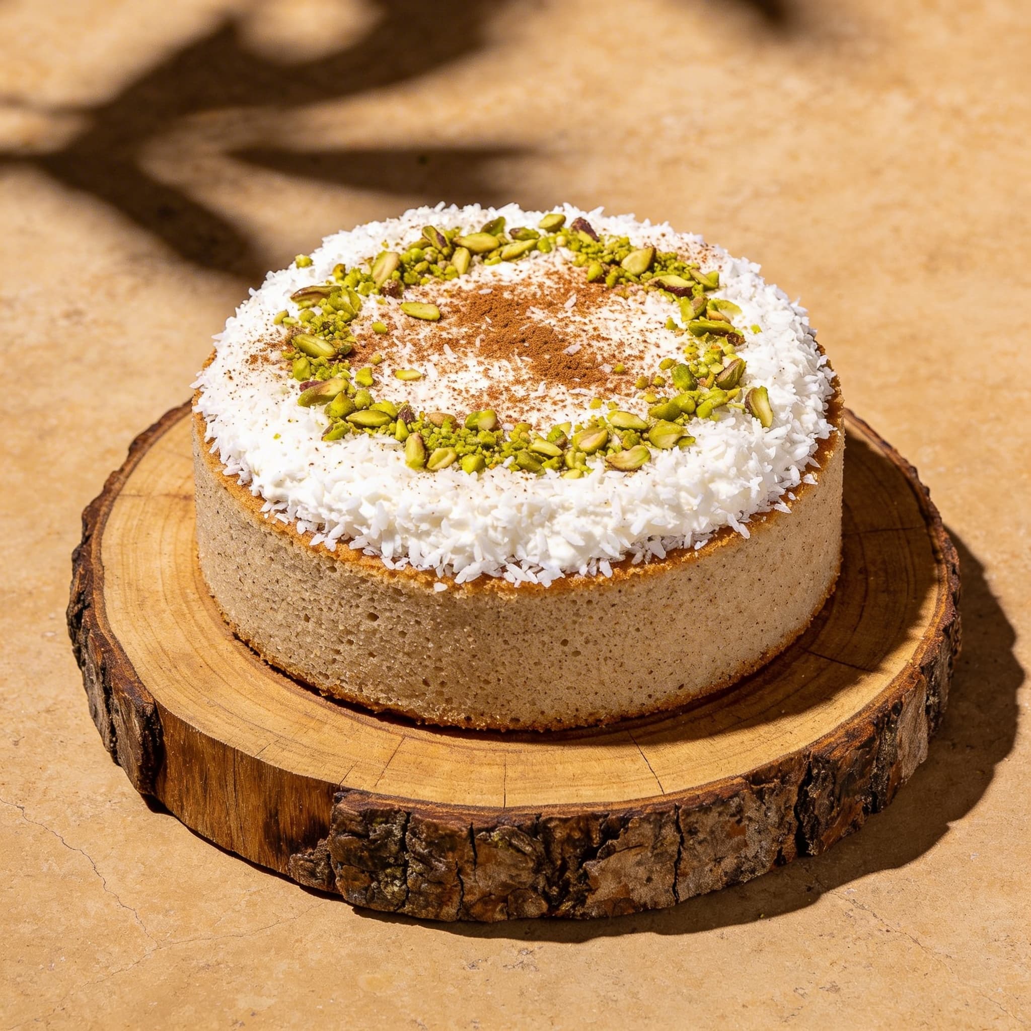 Cardamom Teff Cake with Spiced Coconut Cream