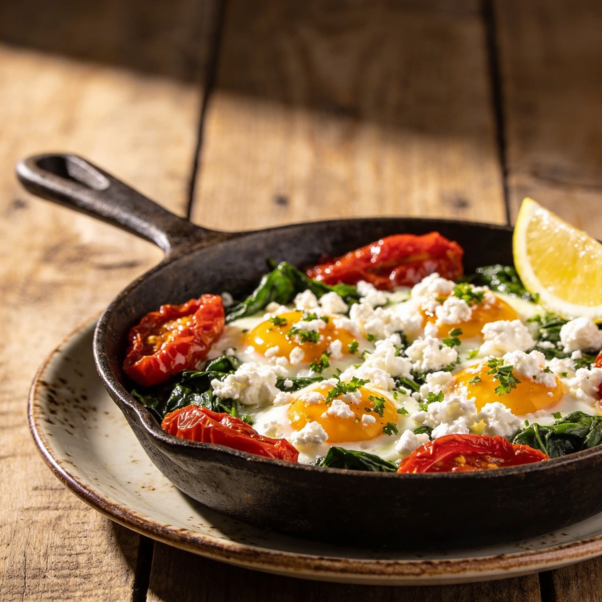 Sun-Dried Tomato & Feta Breakfast Skillet