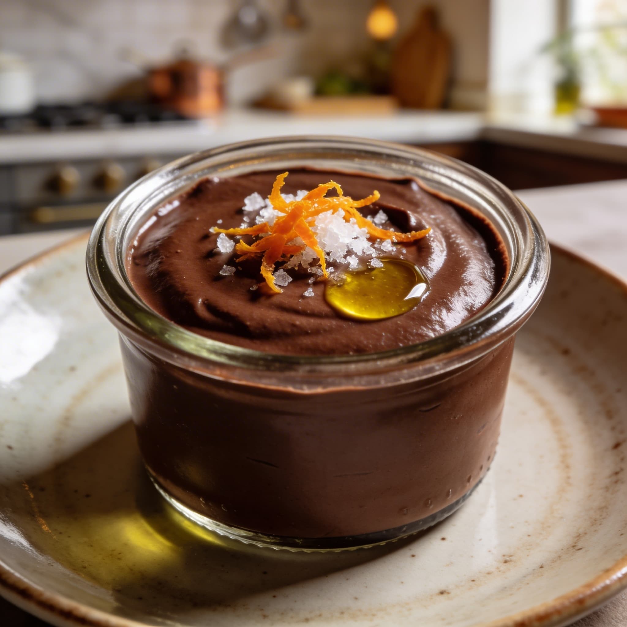 Velvety Olive Oil Chocolate Mousse with Sea Salt