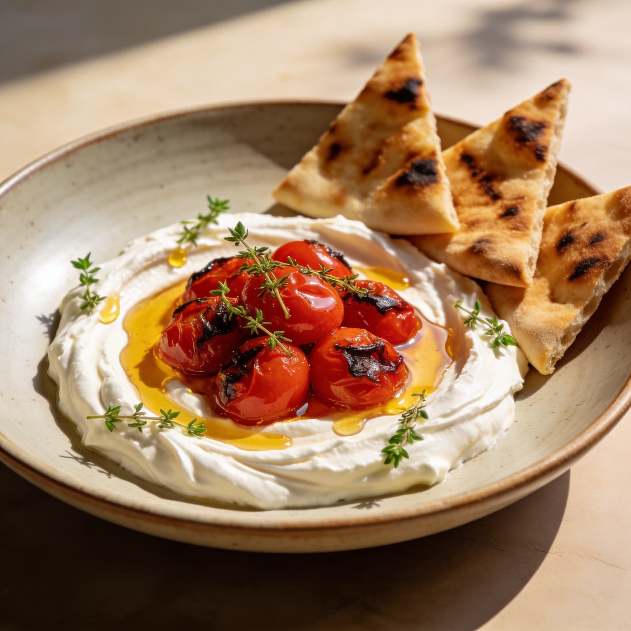 Whipped Feta with Blistered Tomatoes & Thyme Honey