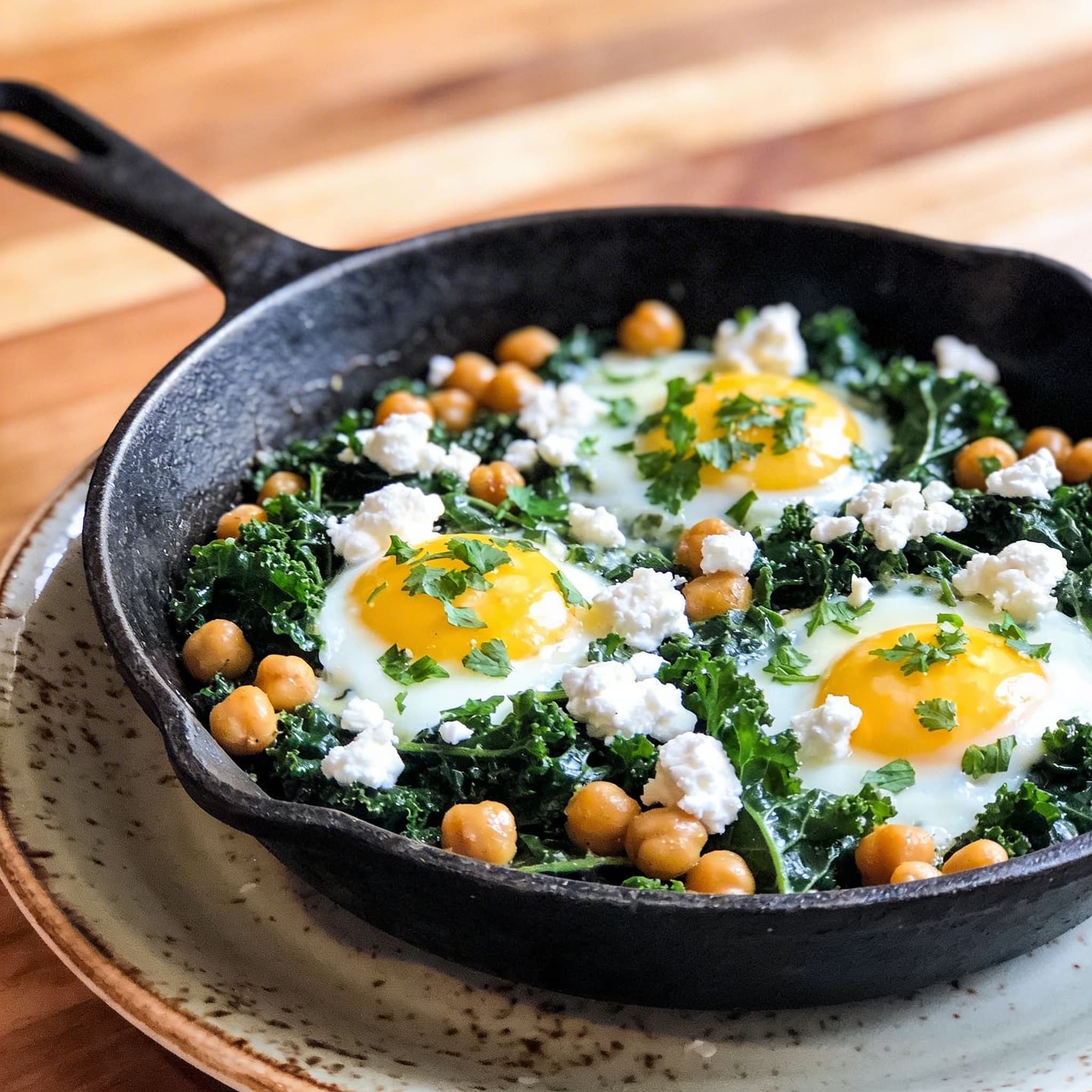 Savory Kale & Chickpea Breakfast Skillet