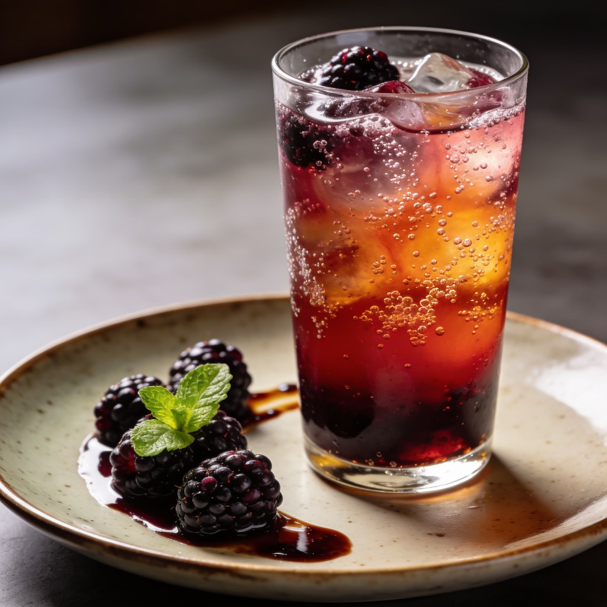 Zesty Blackberry Balsamic Shrub Soda