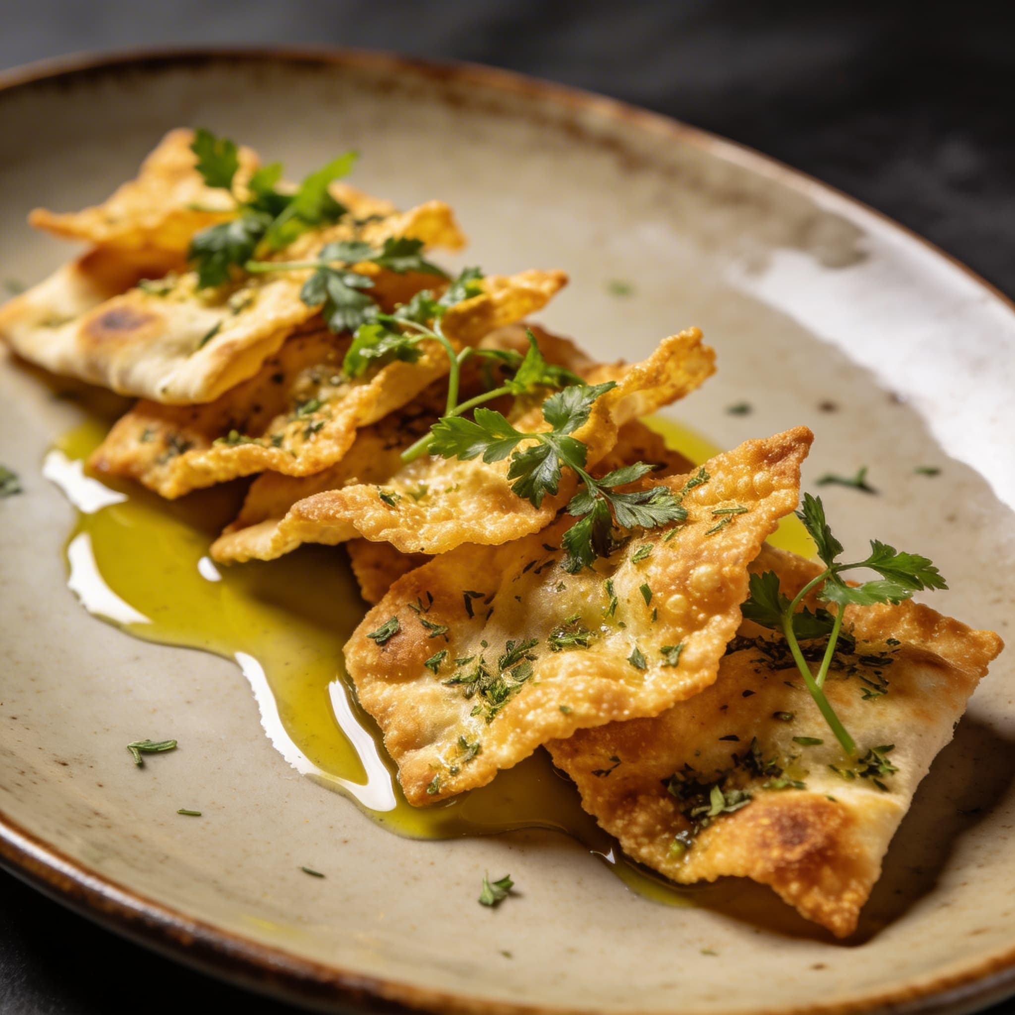 Golden Oregano Pita Crunchies
