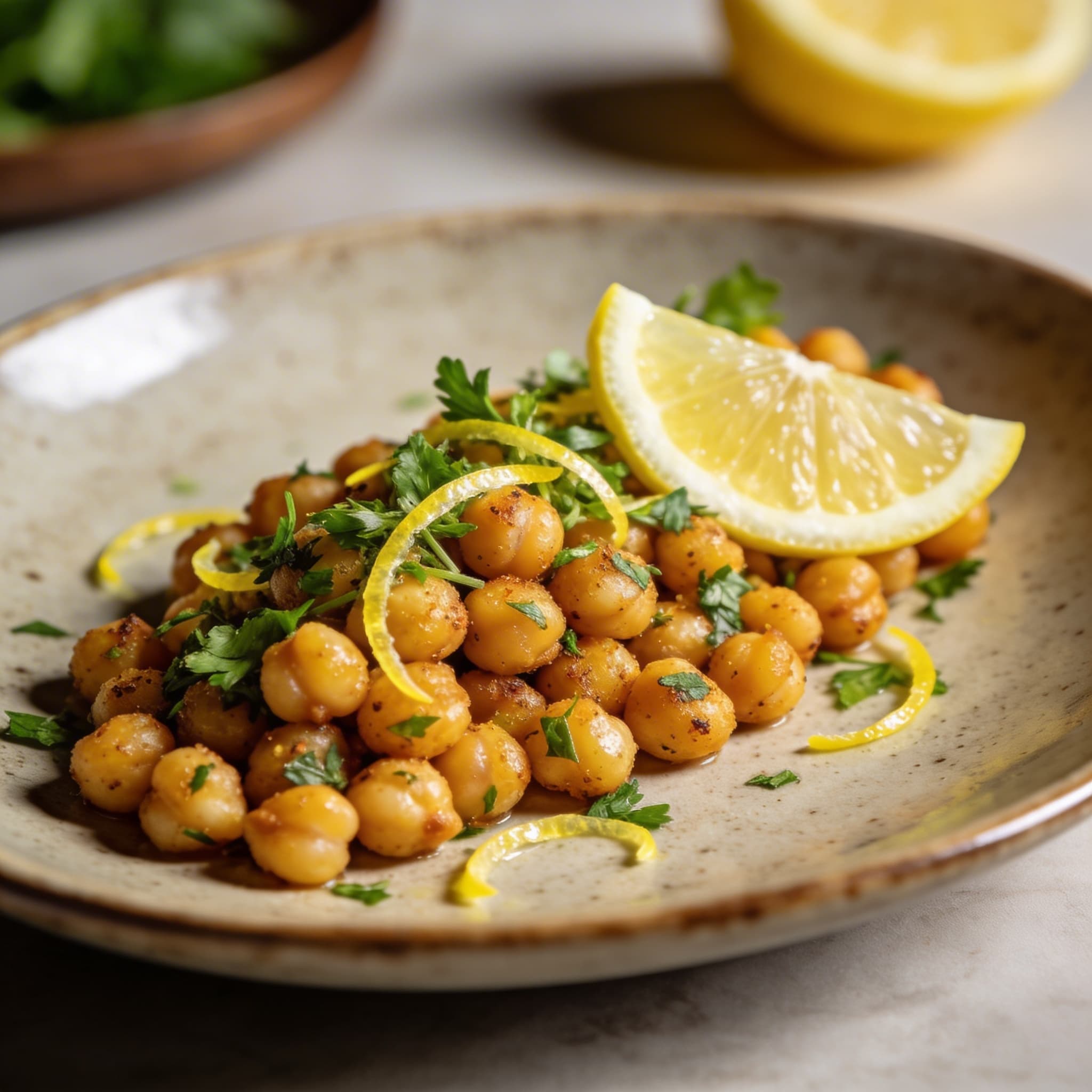 Zesty Lemon & Herb Air-Fried Chickpeas