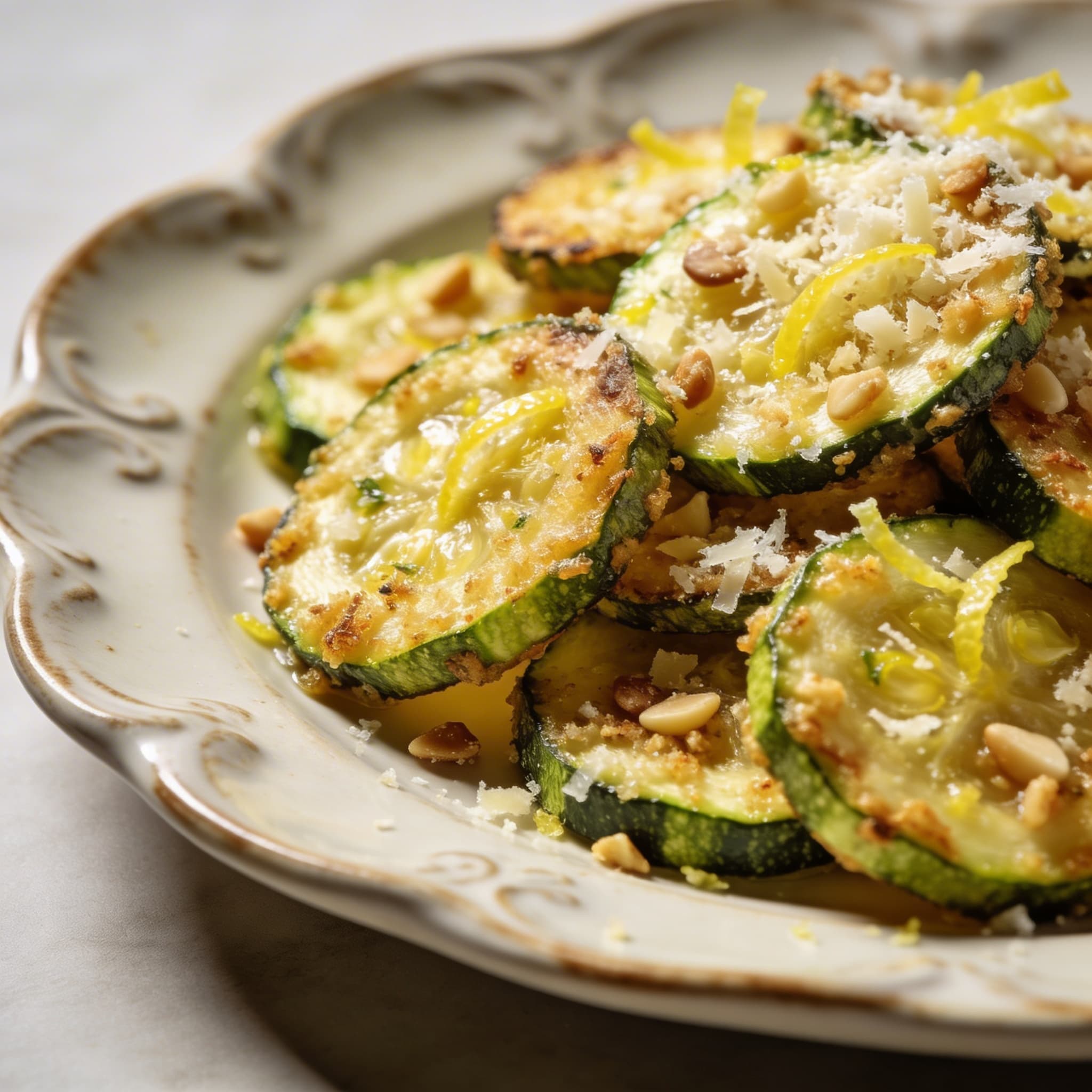 Lemon Parmesan Zucchini Crisps