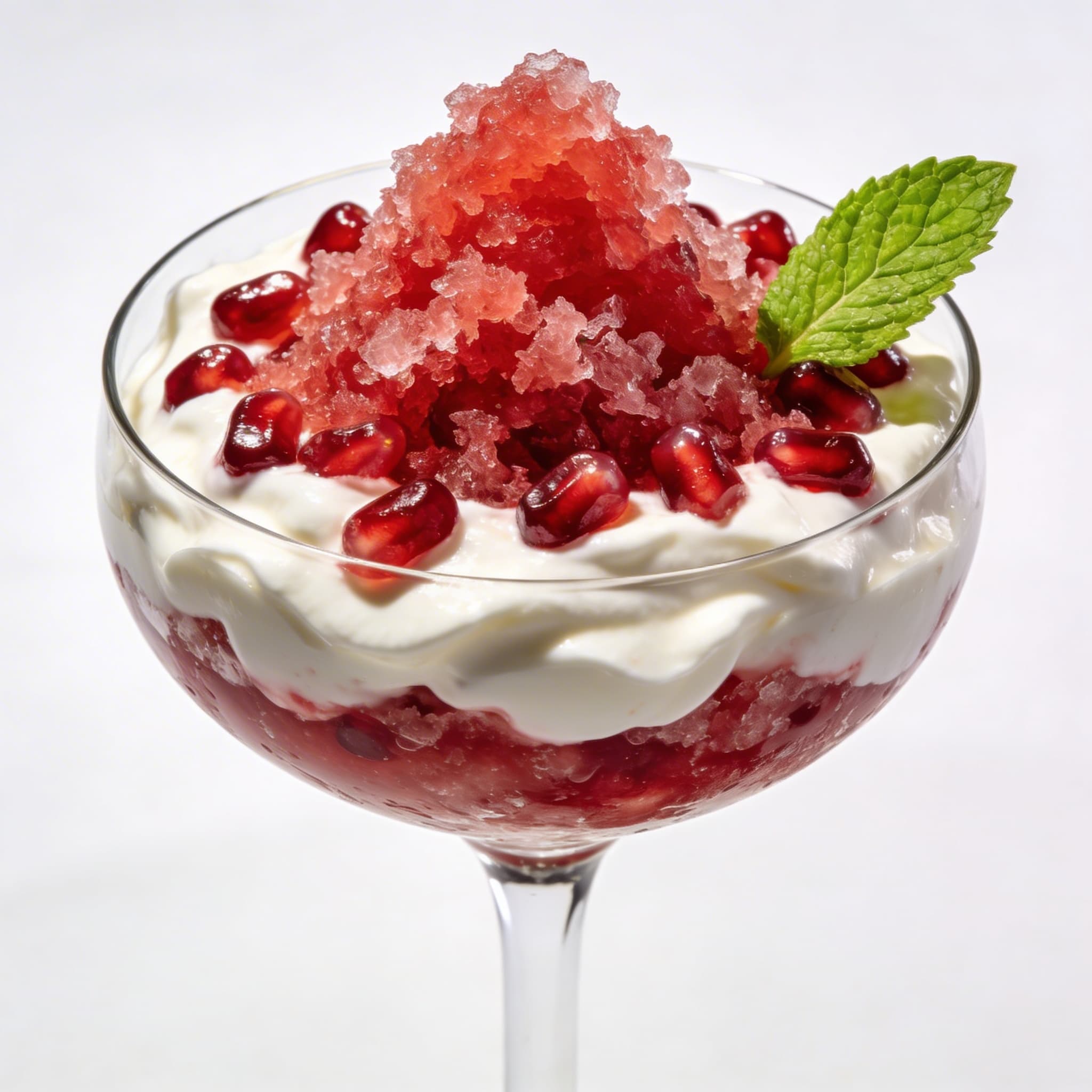 Pomegranate & Lime Granita with Honeyed Yogurt