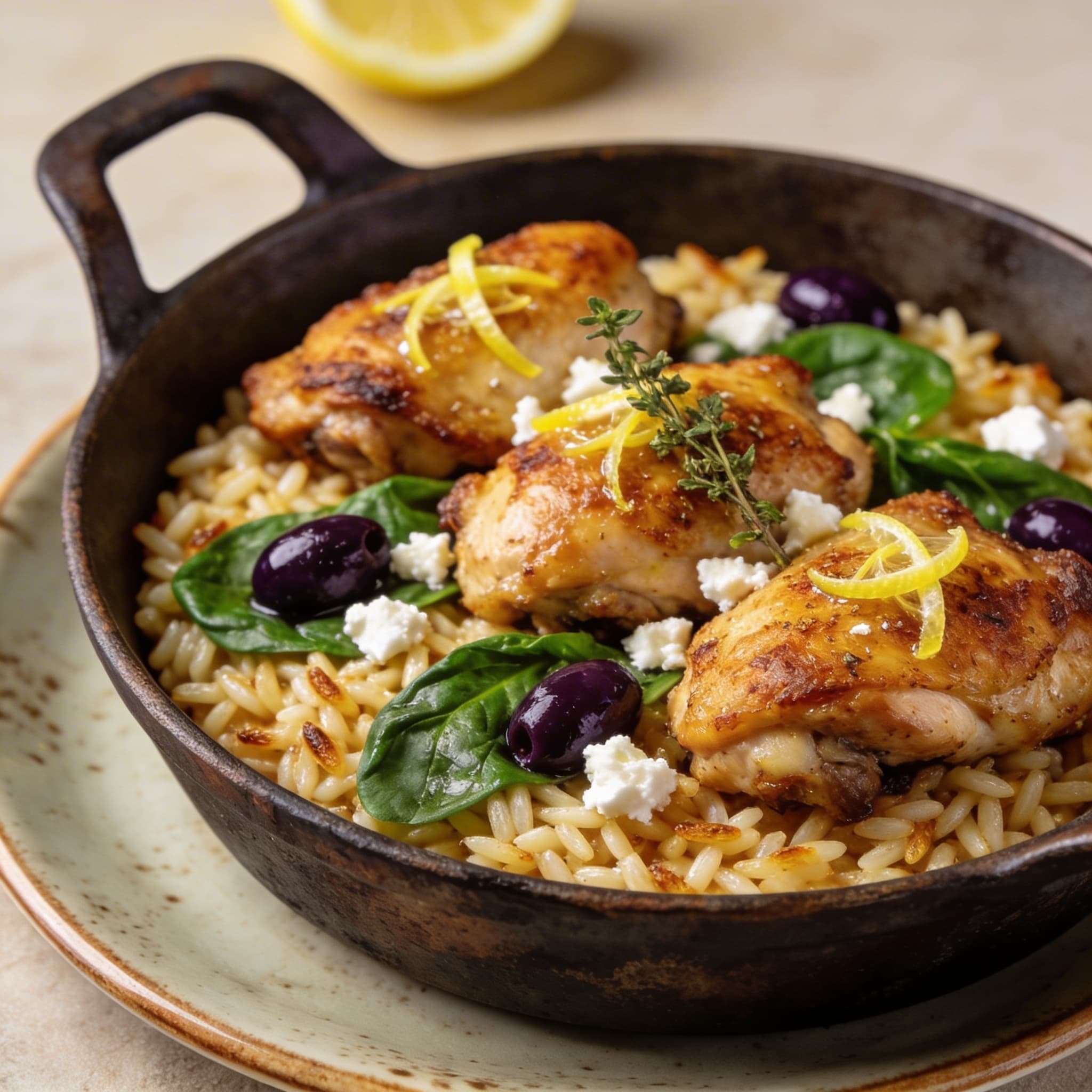 One-Pan Zesty Chicken & Orzo Bake