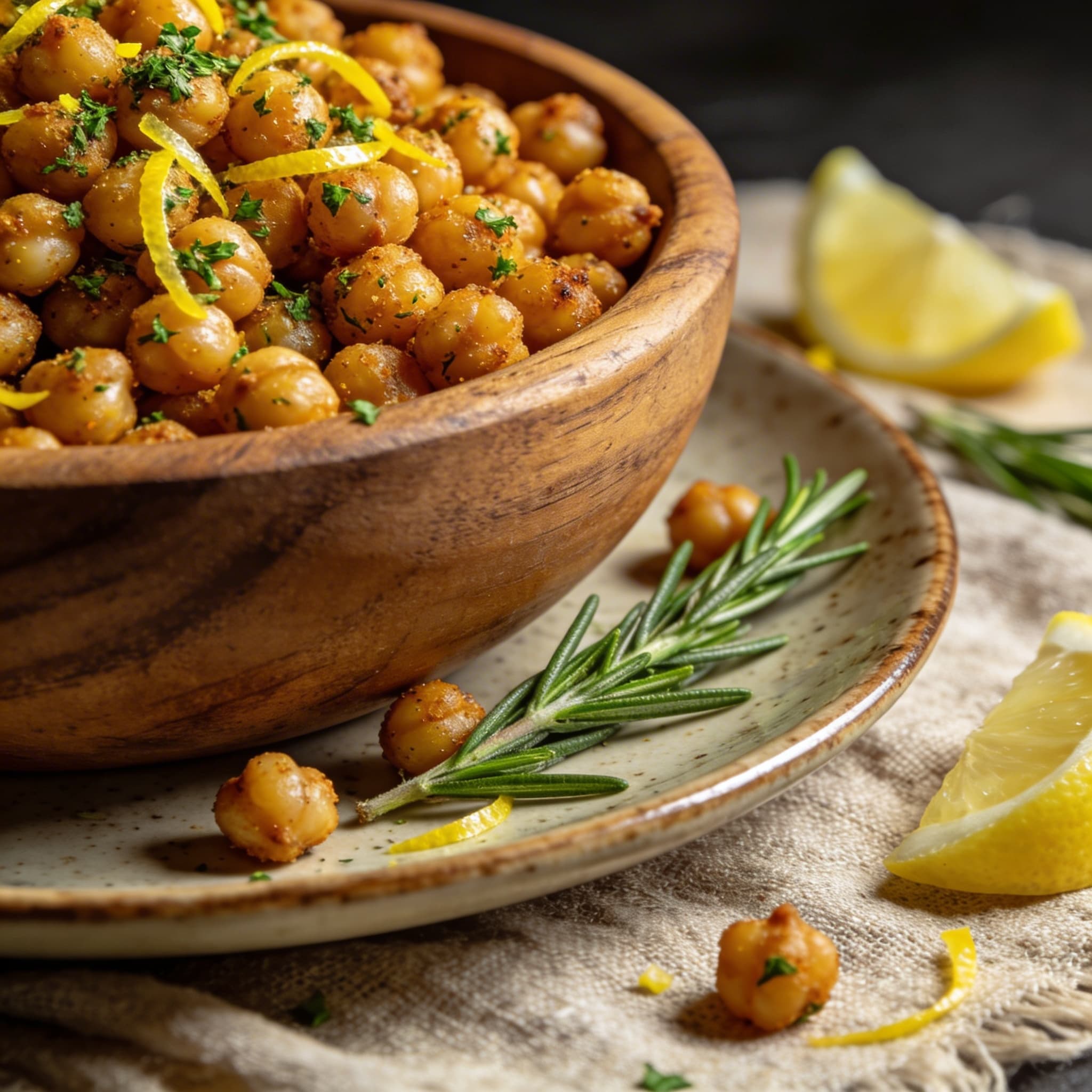 Zesty Lemon & Herb Roasted Chickpeas