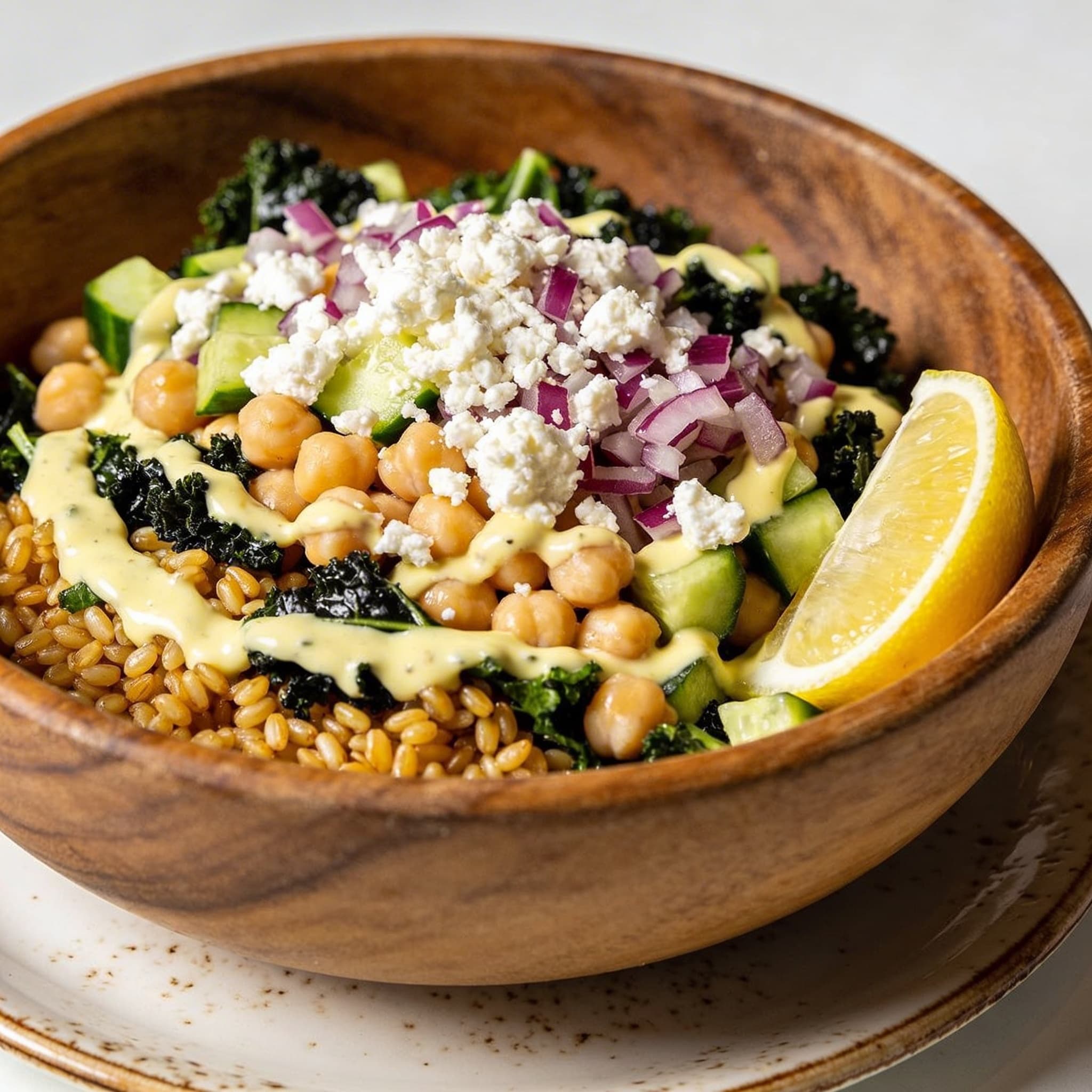 Zesty Farro & Massaged Kale Power Bowl