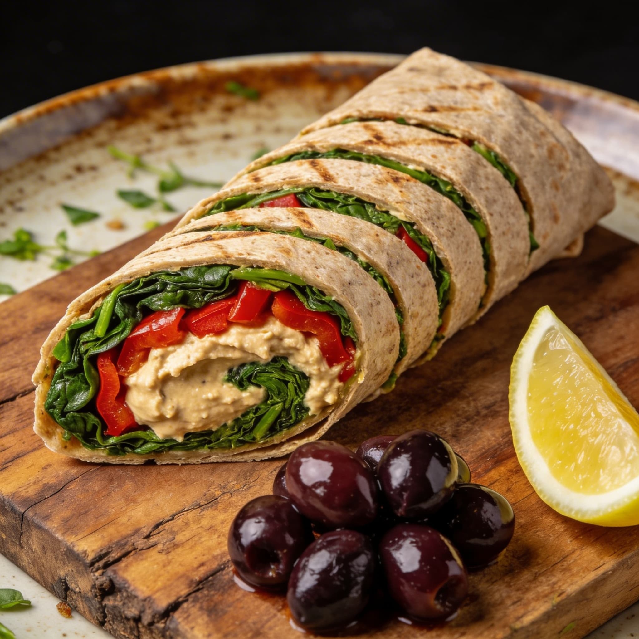 Crunchy Mediterranean Hummus Wrap
