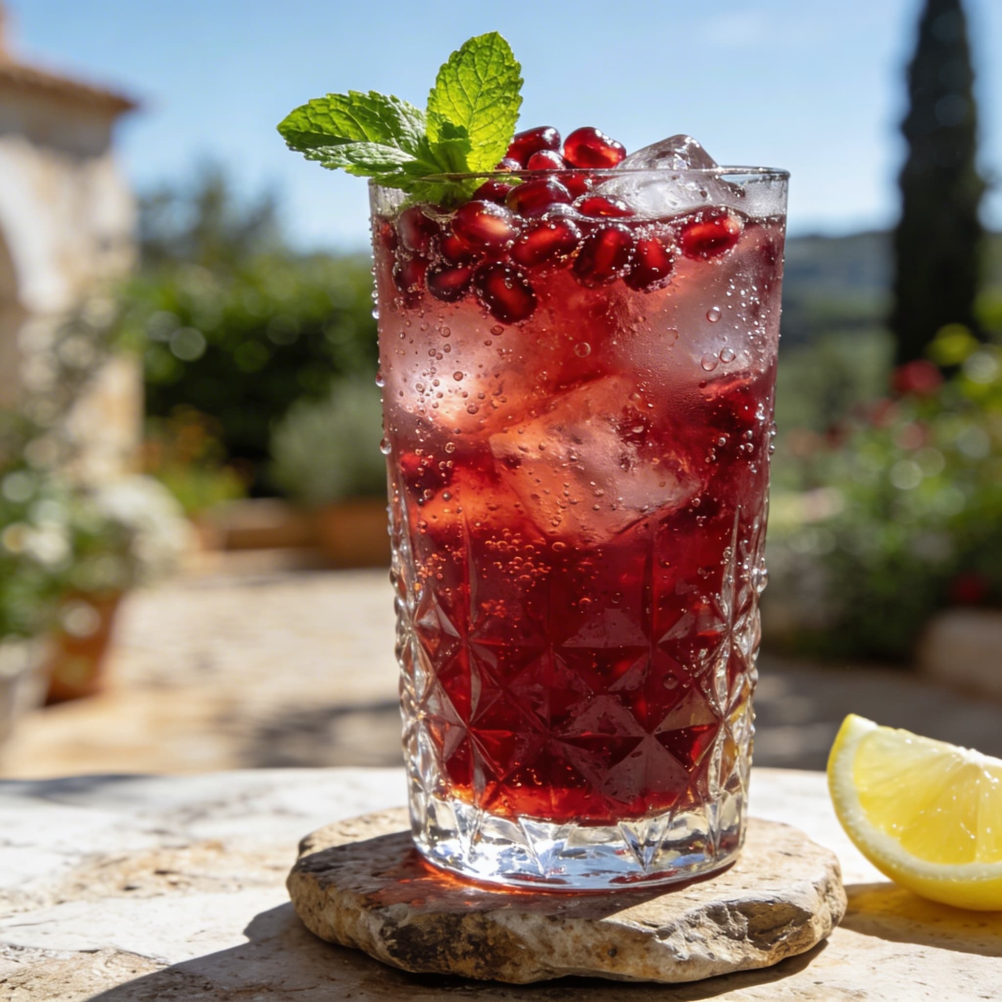 Zesty Pomegranate & Mint Spritzer