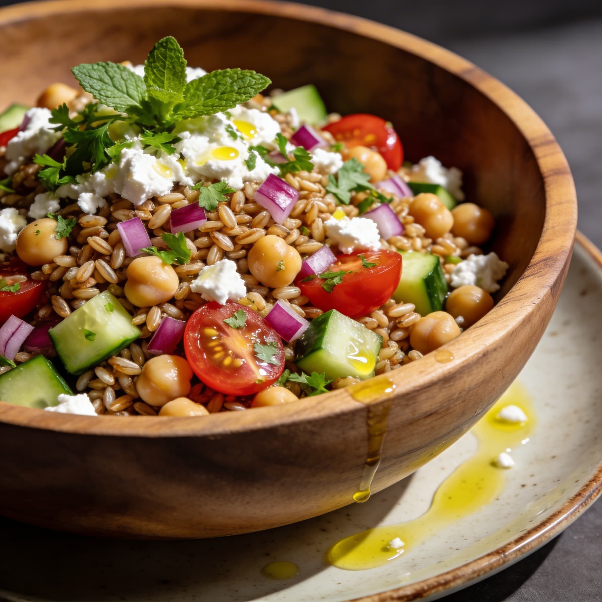 Herbed Chickpea & Farro Lunch Salad