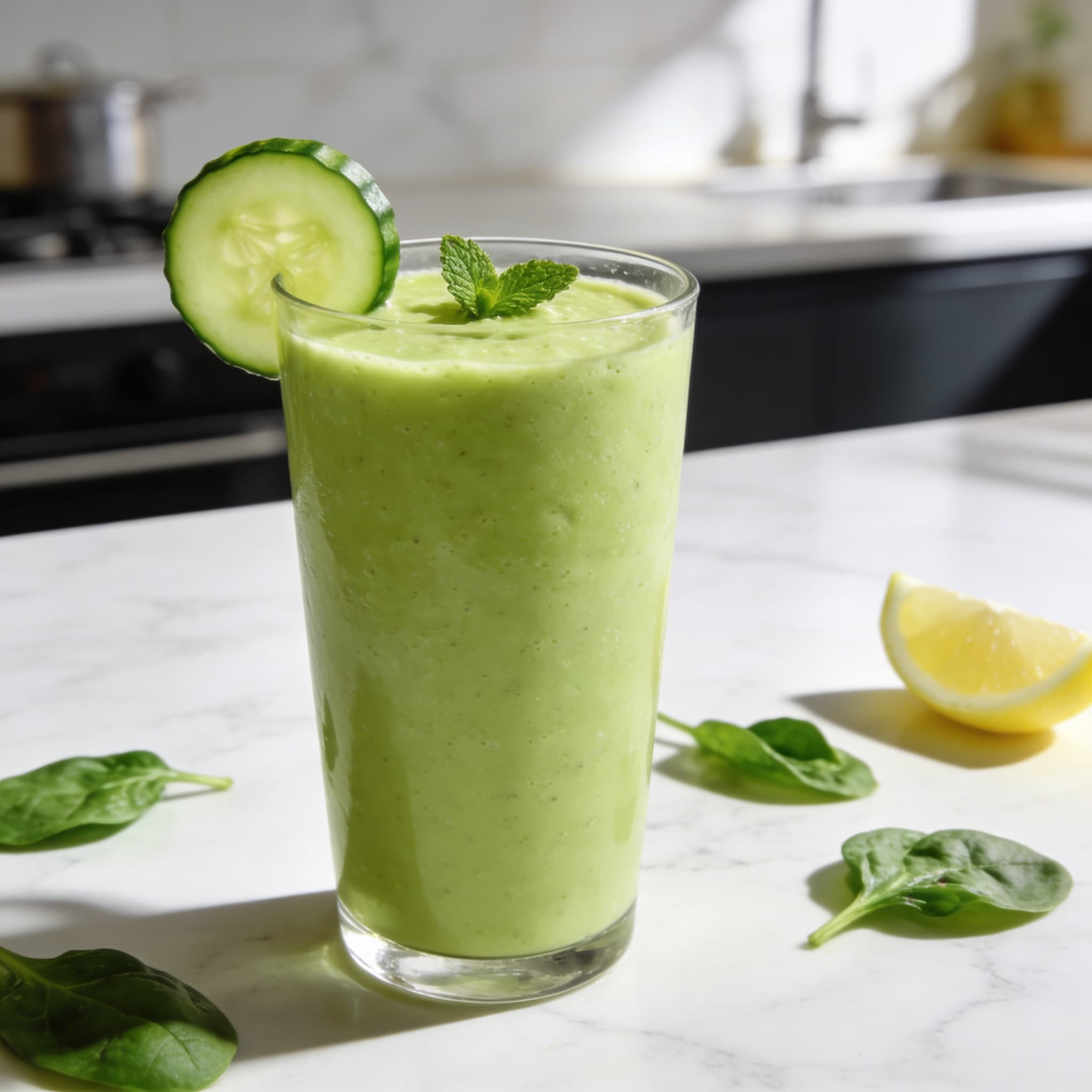 Zesty Mediterranean Green Glow Smoothie