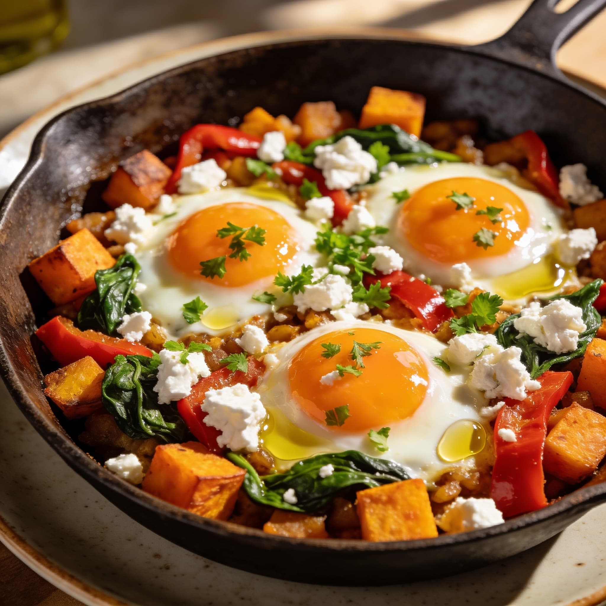 Sun-Drenched Sweet Potato & Feta Breakfast Hash