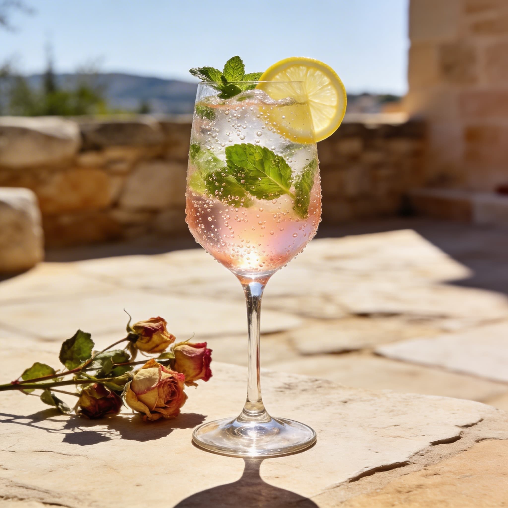 Sparkling Rose Water & Mint Lemonade