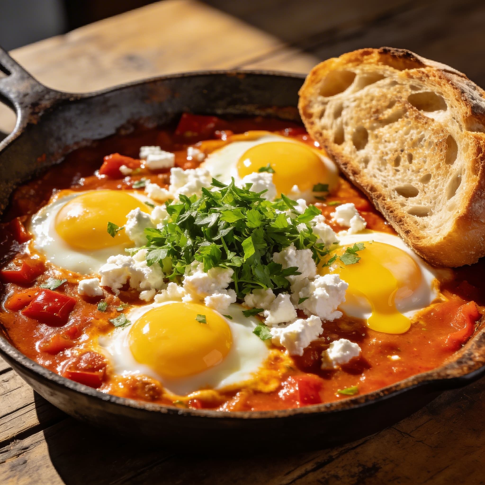 Skillet Shakshuka with Feta & Fresh Herbs