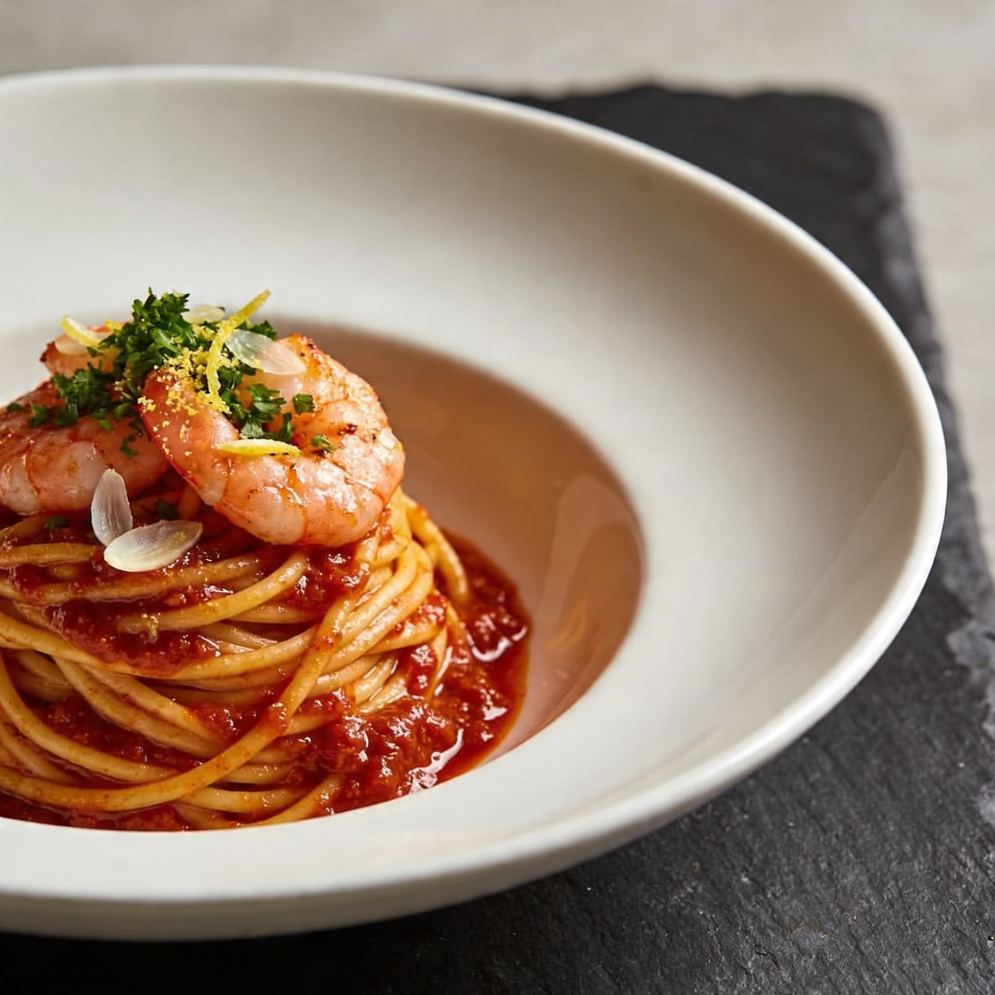 Smoky Nduja & Chilled Shrimp Linguine