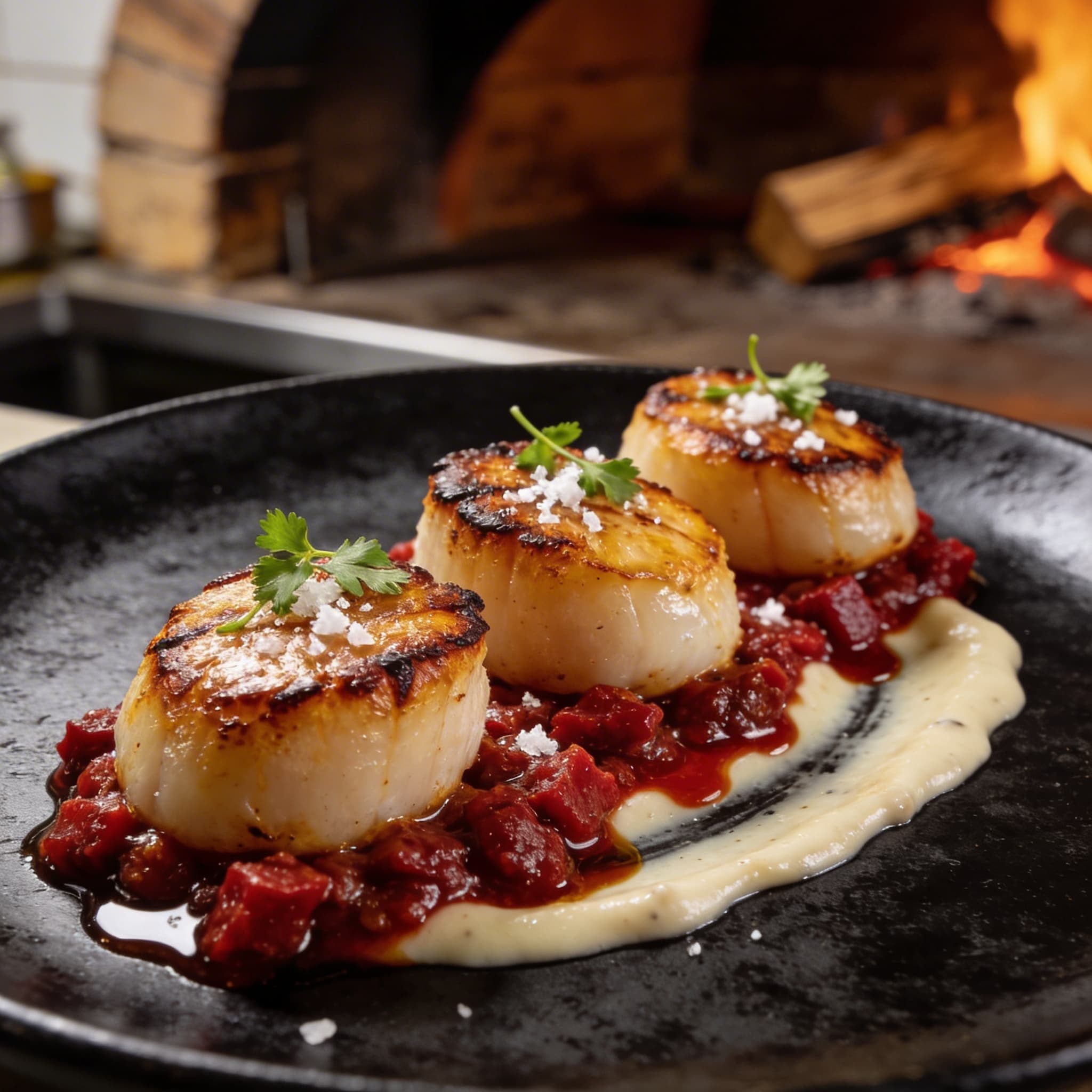 Smoked Marrow & Chorizo-Emulsified Scallops