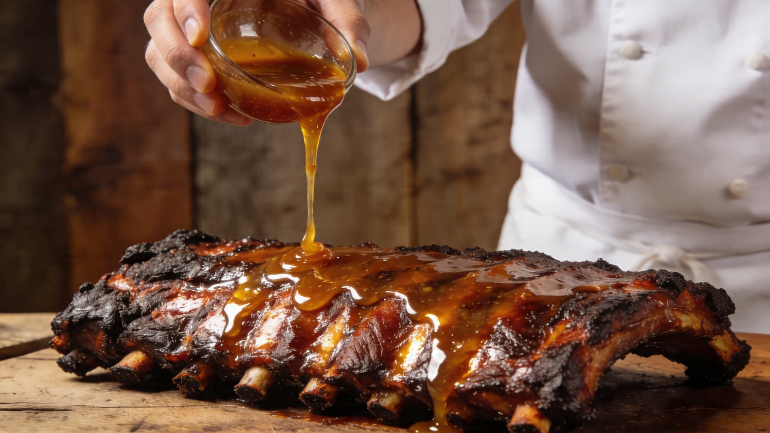 A perfectly balanced smoke ring with a glossy, Agrodolce-style glaze.