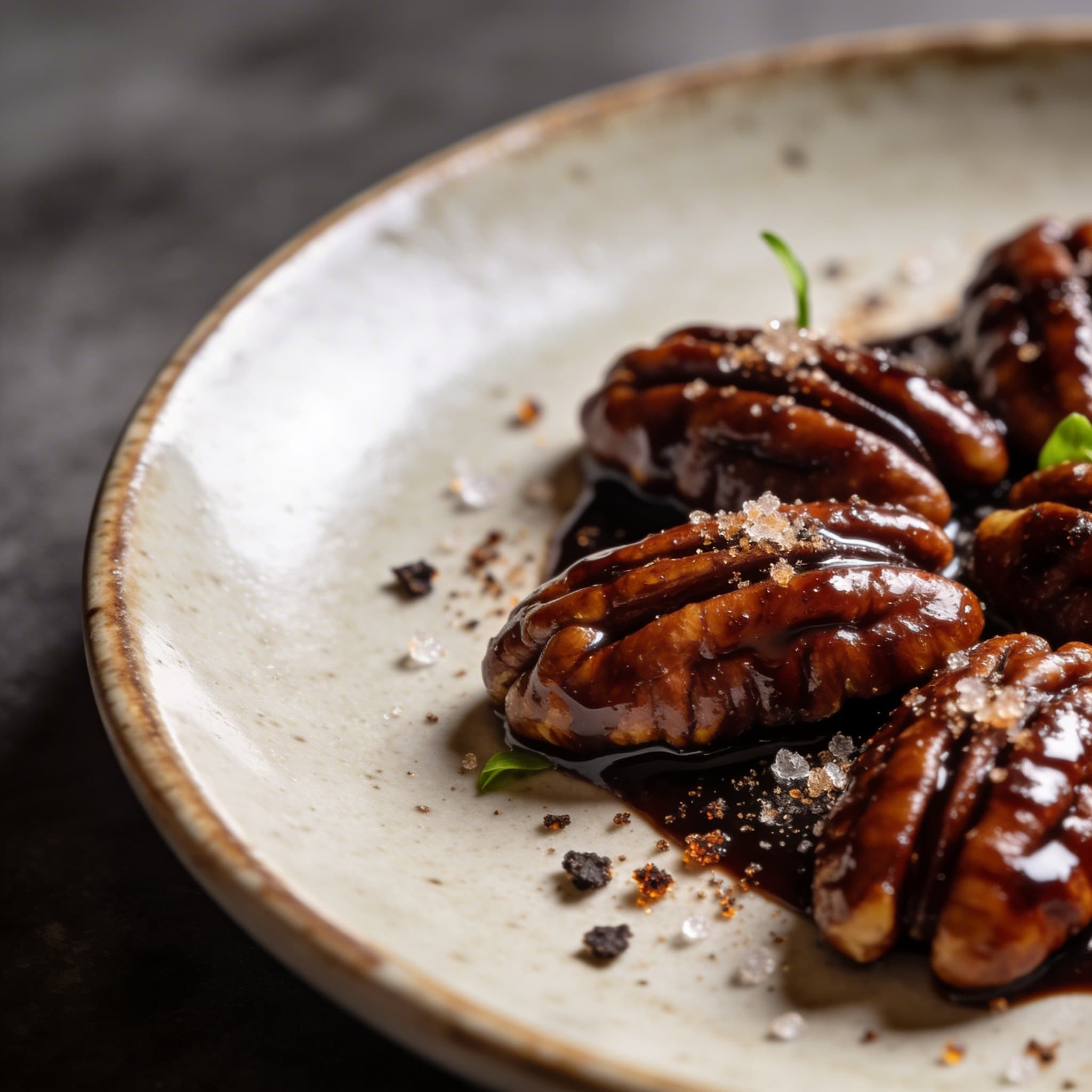 Espresso-Lacquered Pecans with Smoked Salt