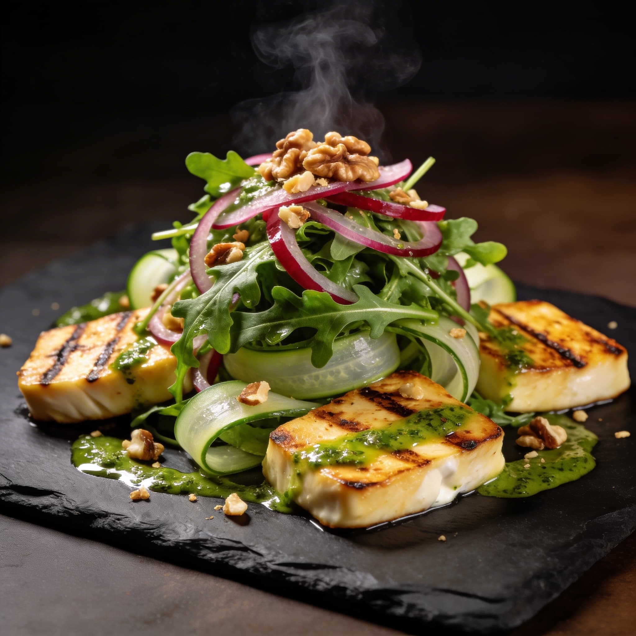 The 'Smoke & Squeak' Mediterranean Halloumi Salad