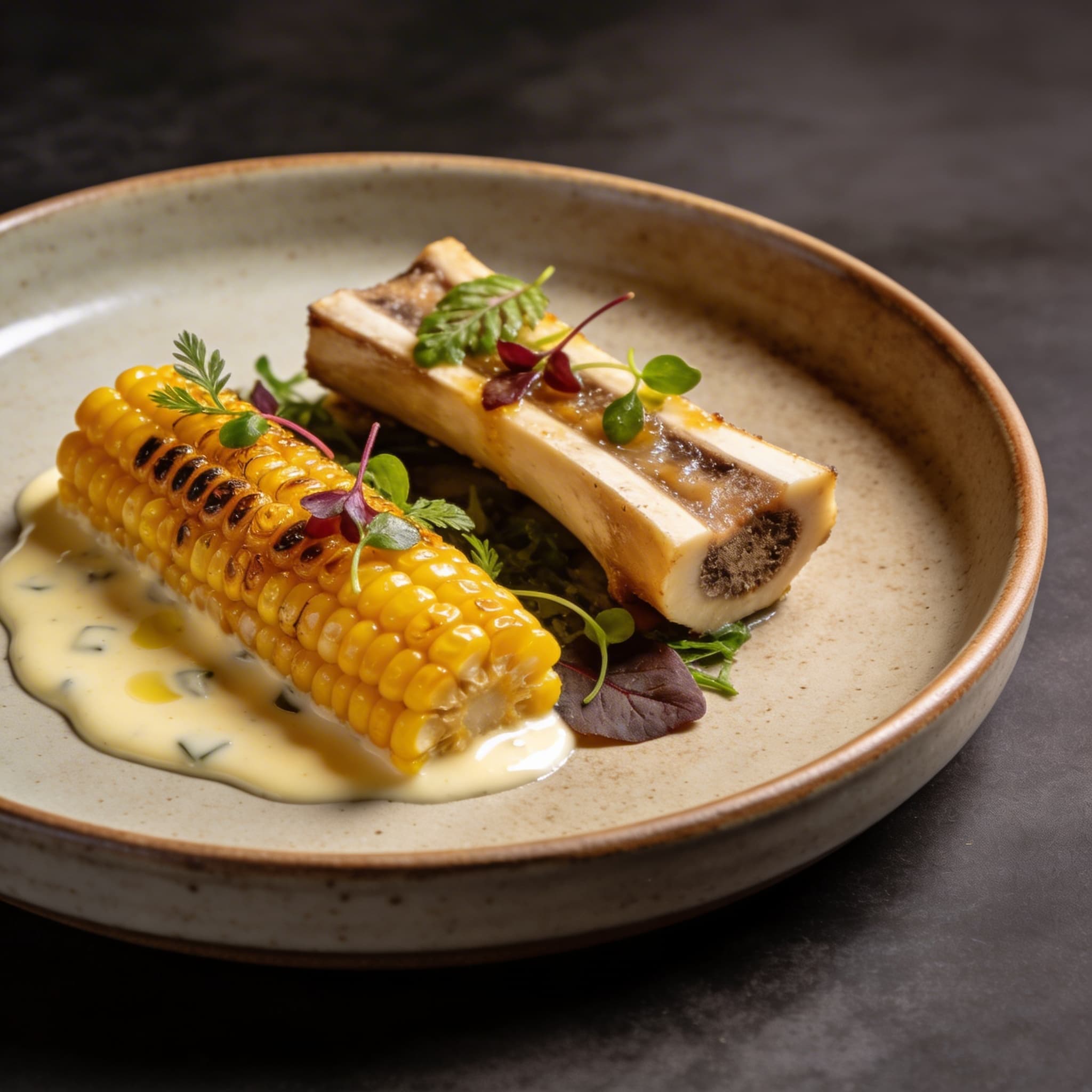 Cold-Smoked Corn with Bone Marrow Beurre Blanc