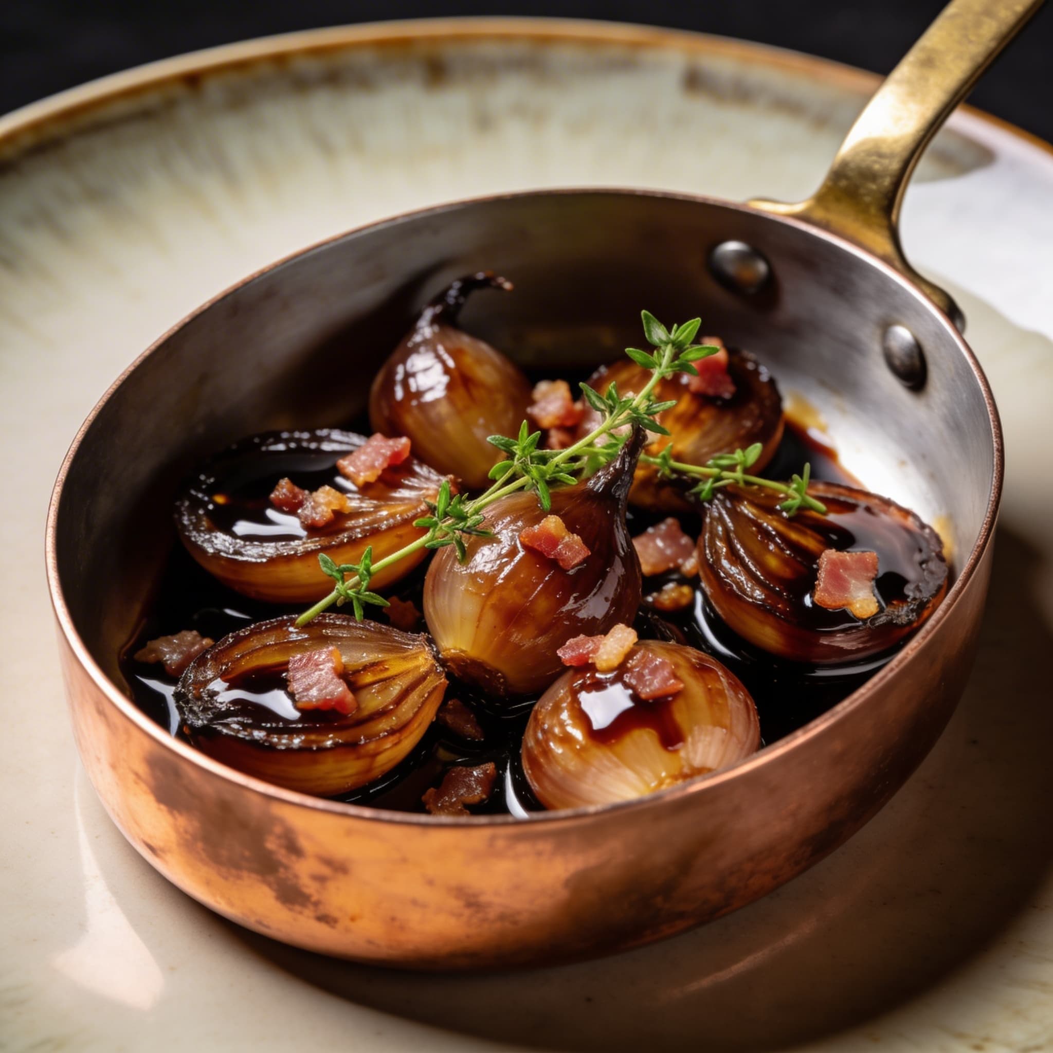 Balsamic-Glazed Cipollini with Crispy Pancetta