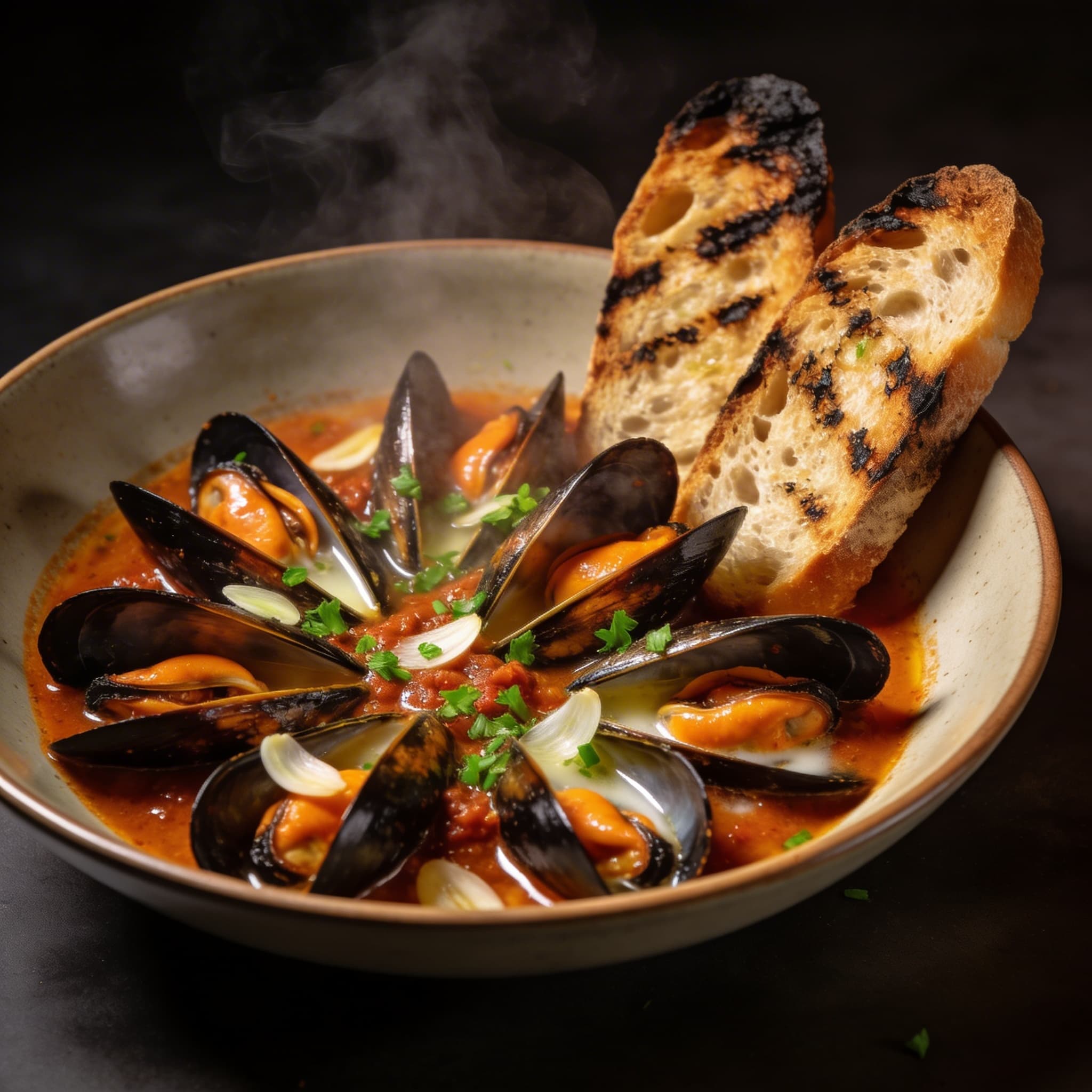 Smoky 'Nduja & Garlic Steamed Mussels
