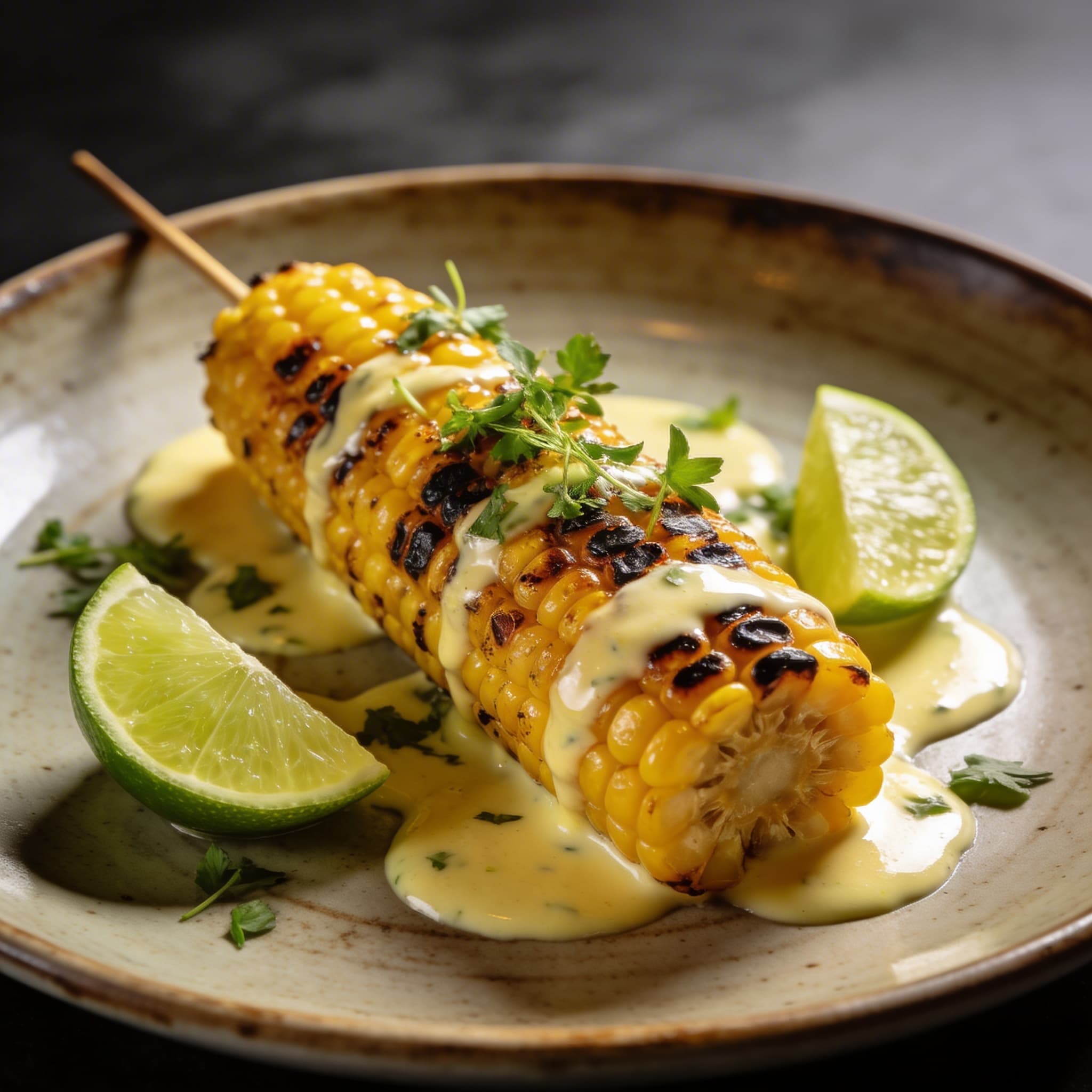 Blistered Street Corn with Lime-Butter Emulsion