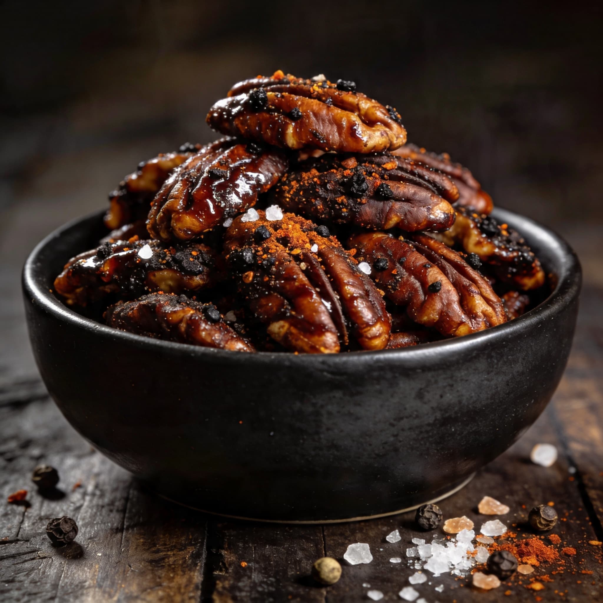 Brisket-Rubbed 'Bark' Pecans