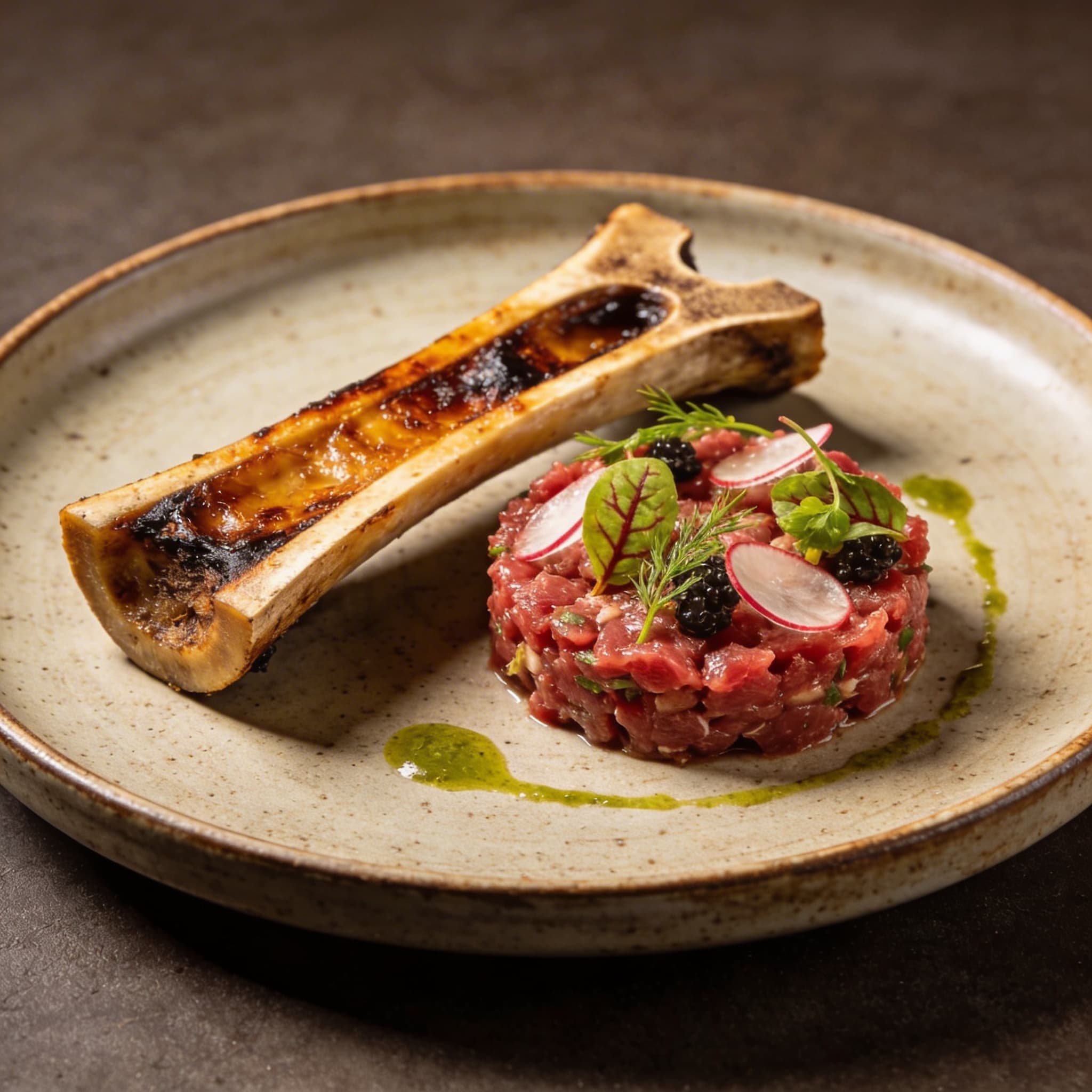 Smoked Bone Marrow Beef Tartare