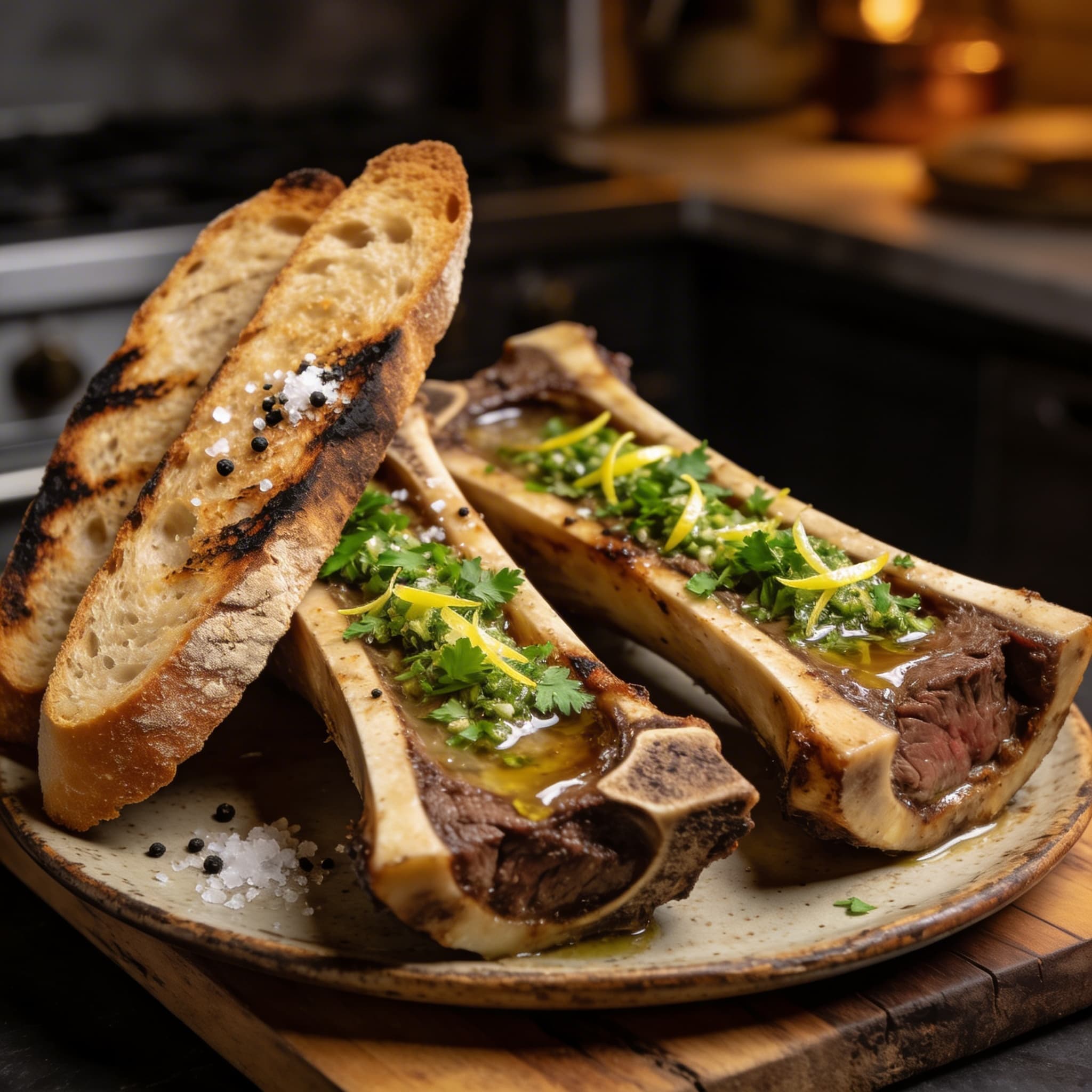 Roasted Bone Marrow with Zesty Gremolata