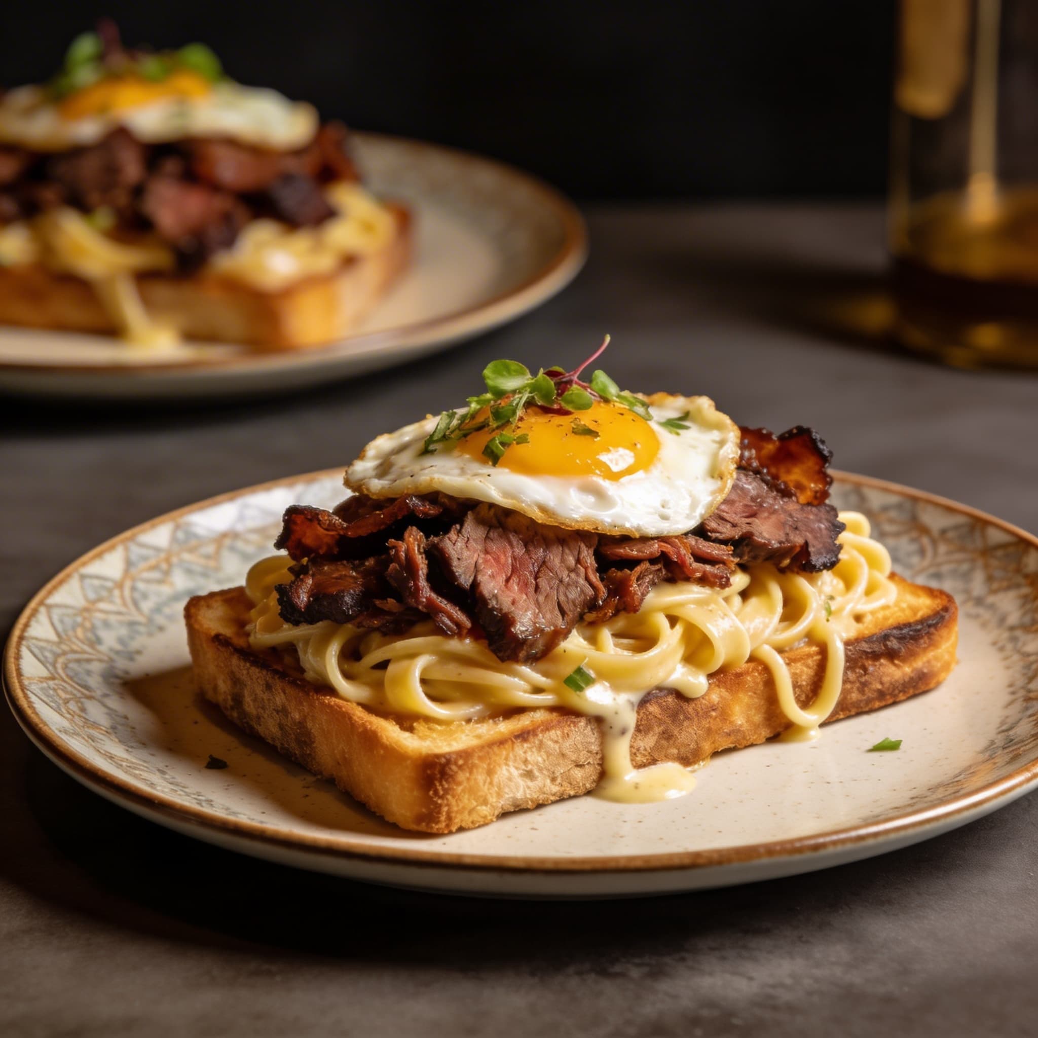Smoked Brisket Breakfast Carbonara Toast