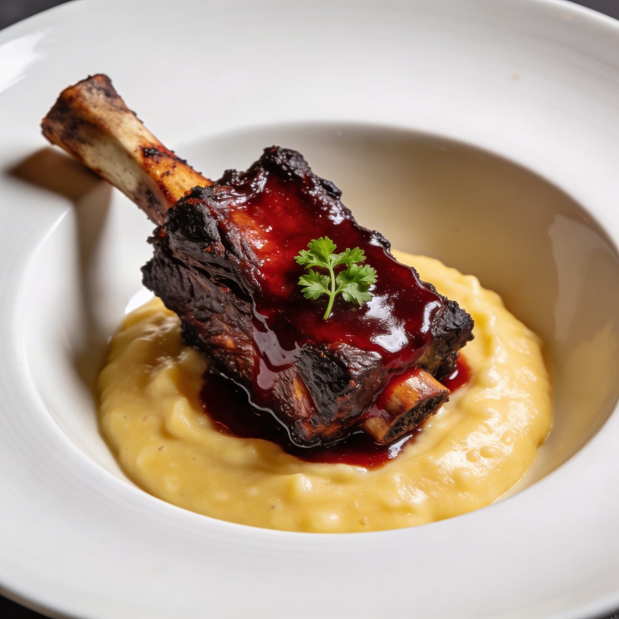 Nebbiolo-Braised Oak-Smoked Short Ribs over Fontina Polenta