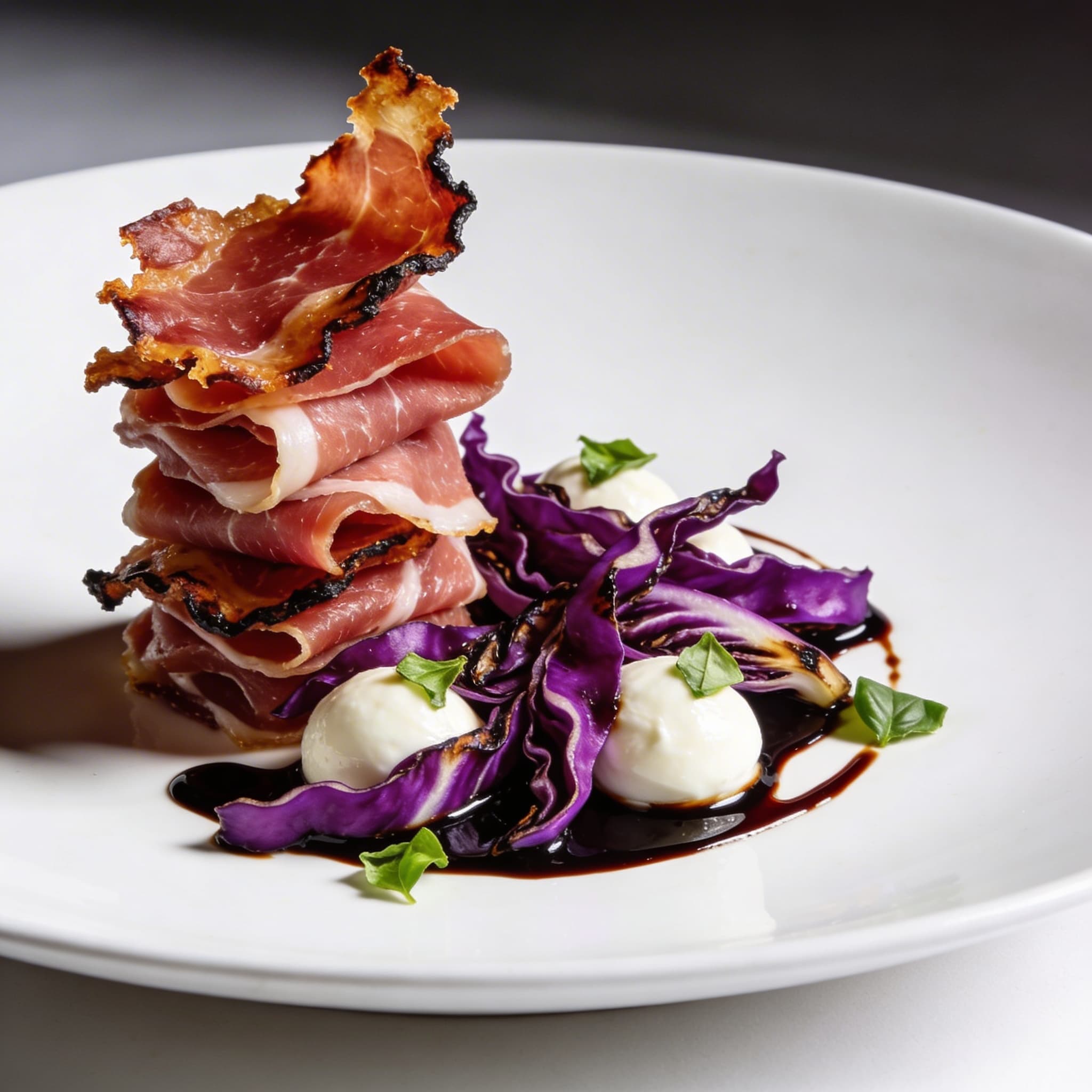 Crispy Prosciutto & Smoked Mozzarella Radicchio Ribbons