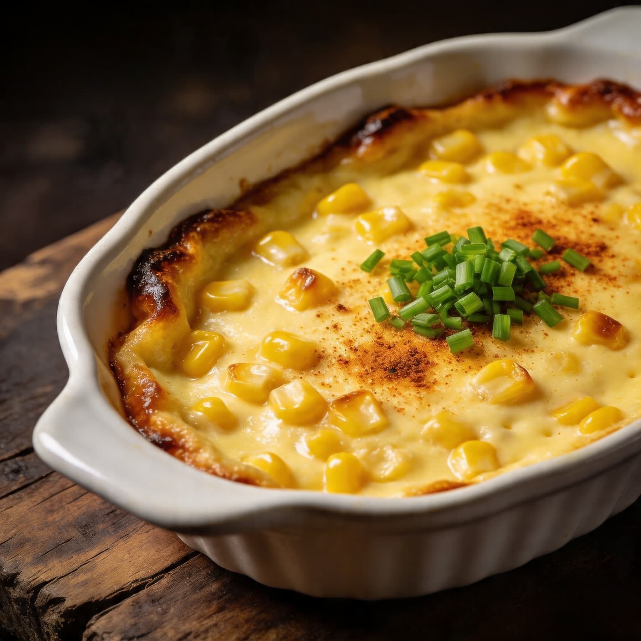 Hickory-Kissed Silk Corn Pudding