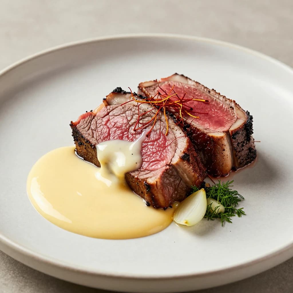 Smoked Beef Cheeks with Saffron Bearnaise