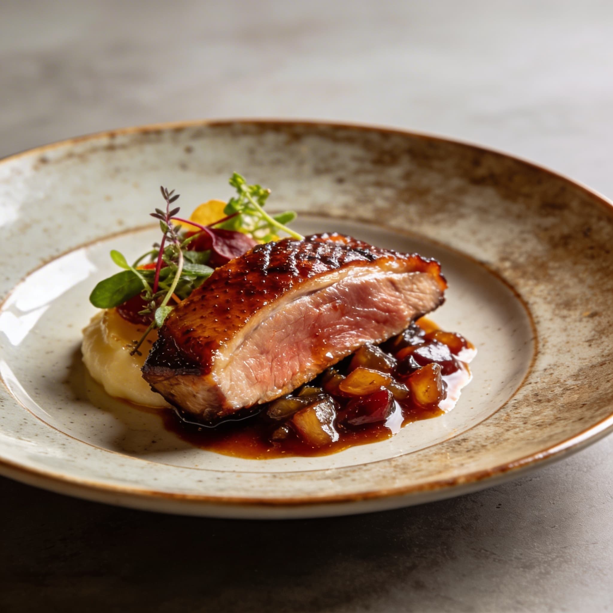 Smoked Duck Breast with Agrodolce Gastrique