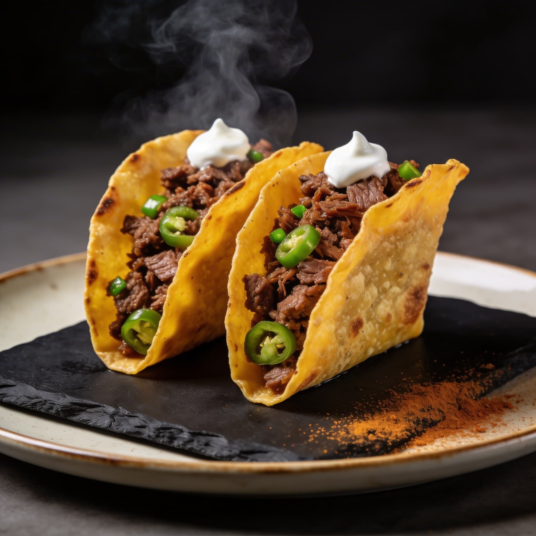 Smoked Brisket 'Frico' Crunch-Tacos
