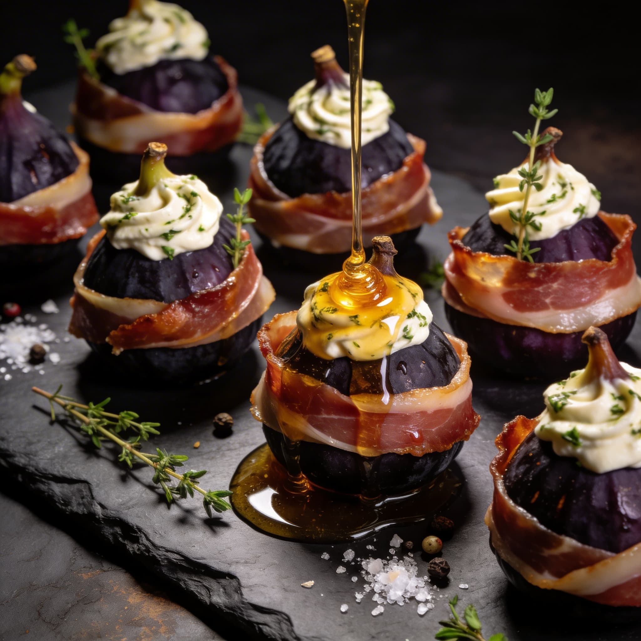 Oak-Smoked Stuffed Figs with Speck & Armagnac Glaze