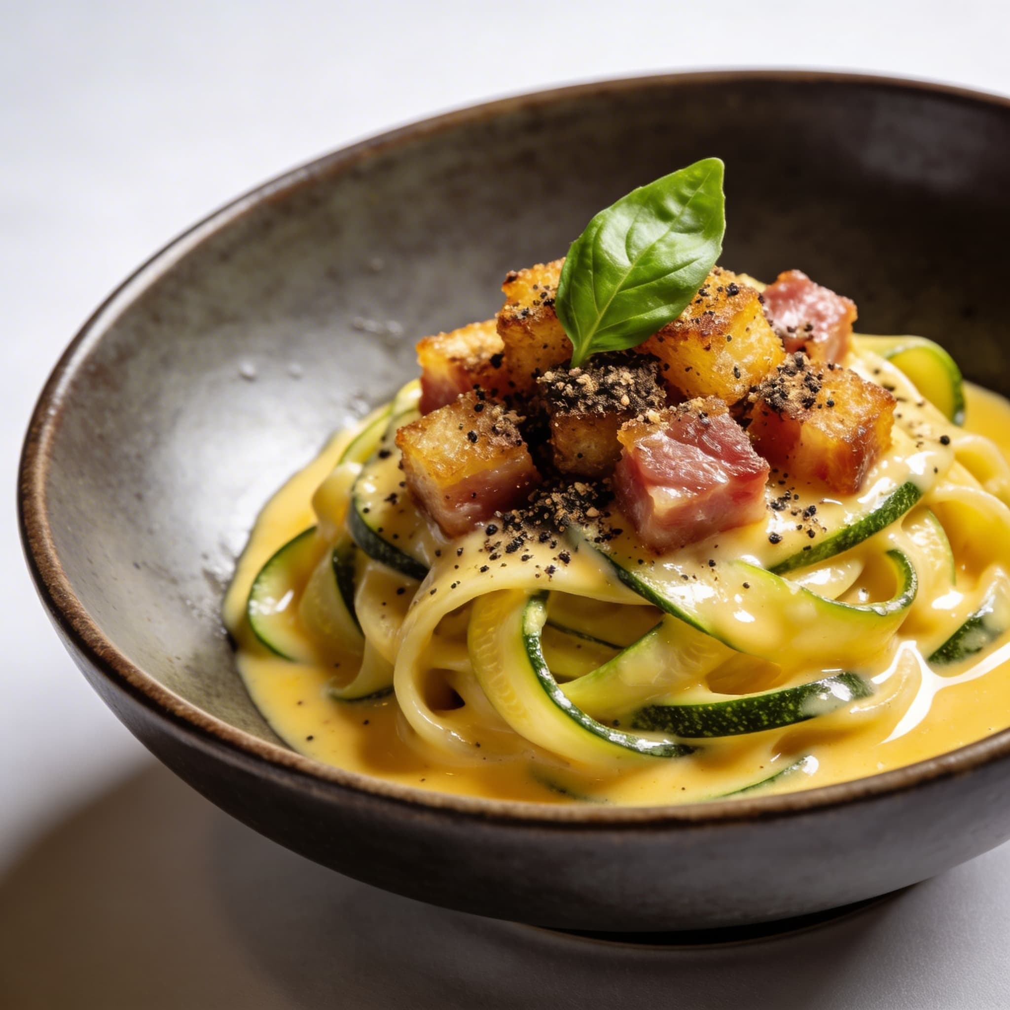 Smoky Guanciale & Zucchini Carbonara Breakfast