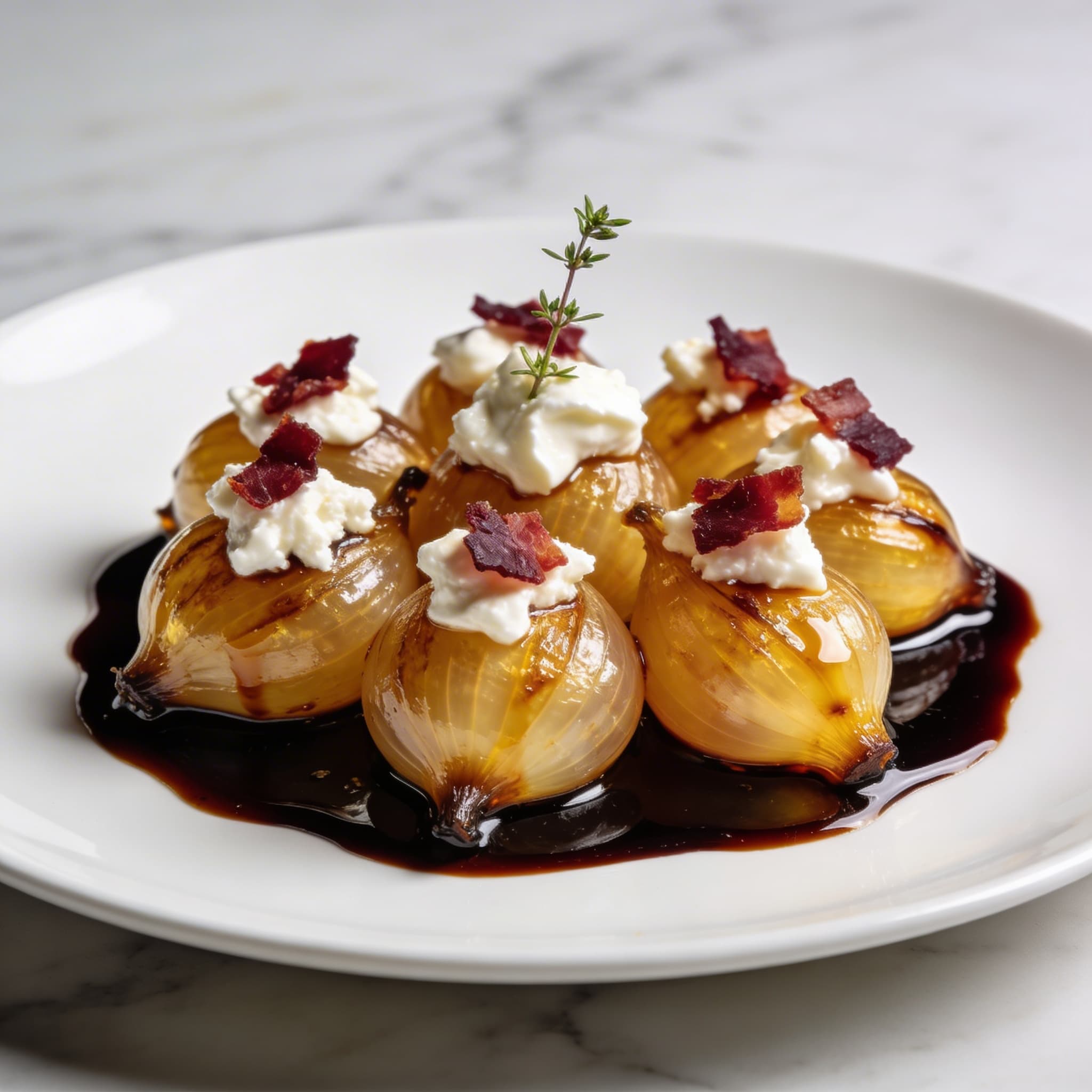 Smoked Cipollini Onion Confit with Agrodolce & Burrata