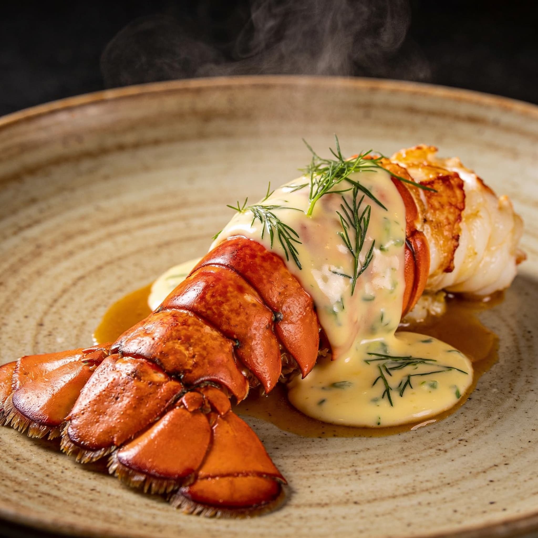 Smoked Lobster Tail 'Arrosé' with Bearnaise Reduction