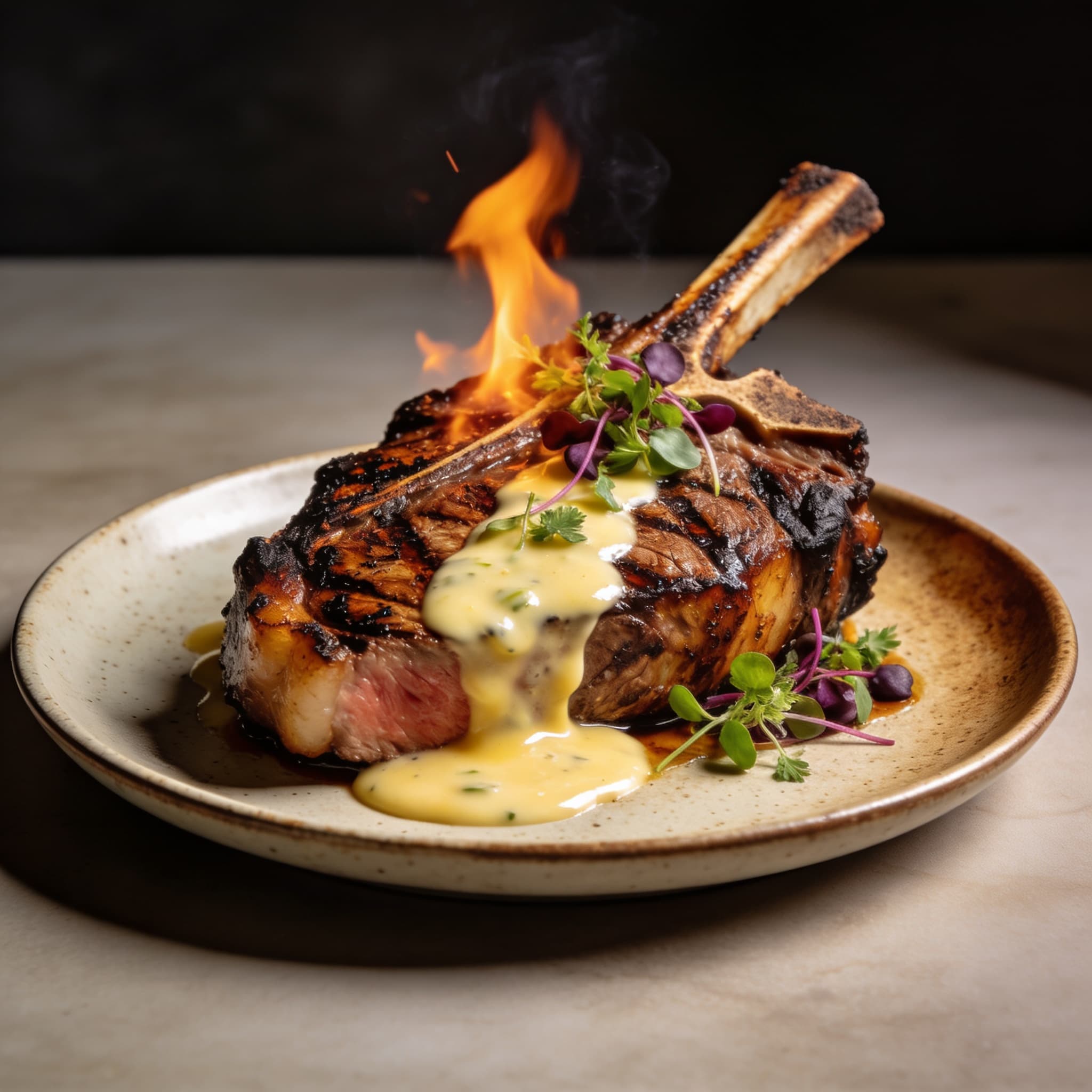 Smoked Ribeye with Beurre Blanc 'Au Feu'