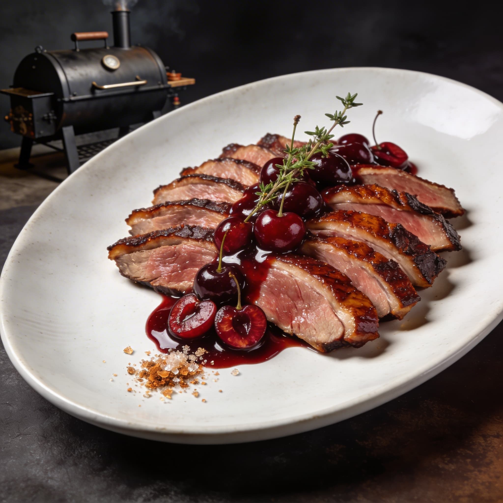 Cherry-Smoked Duck Breast with Agrodolce Gastrique