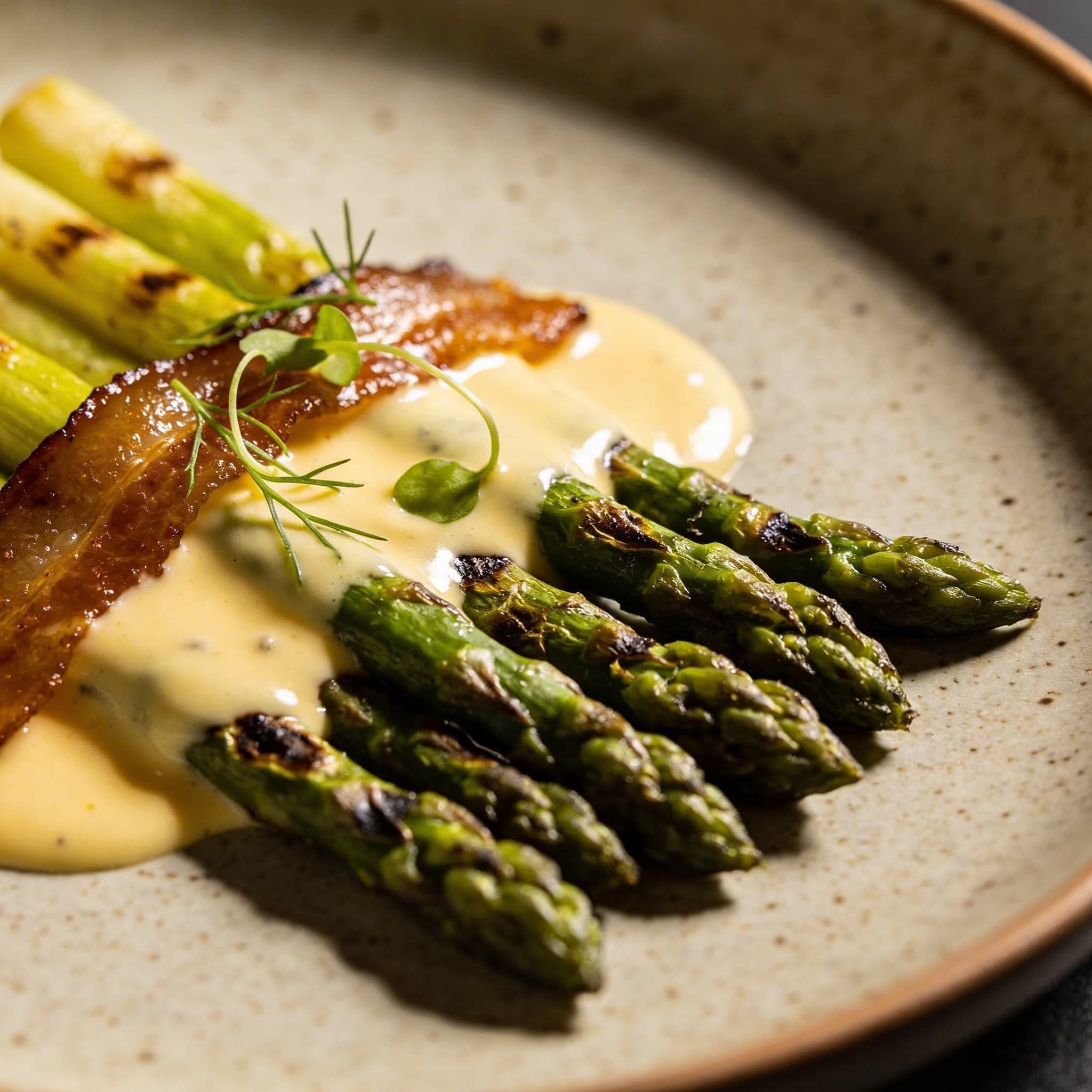 Wood-Fired Asparagus with Smoked Tallow Hollandaise